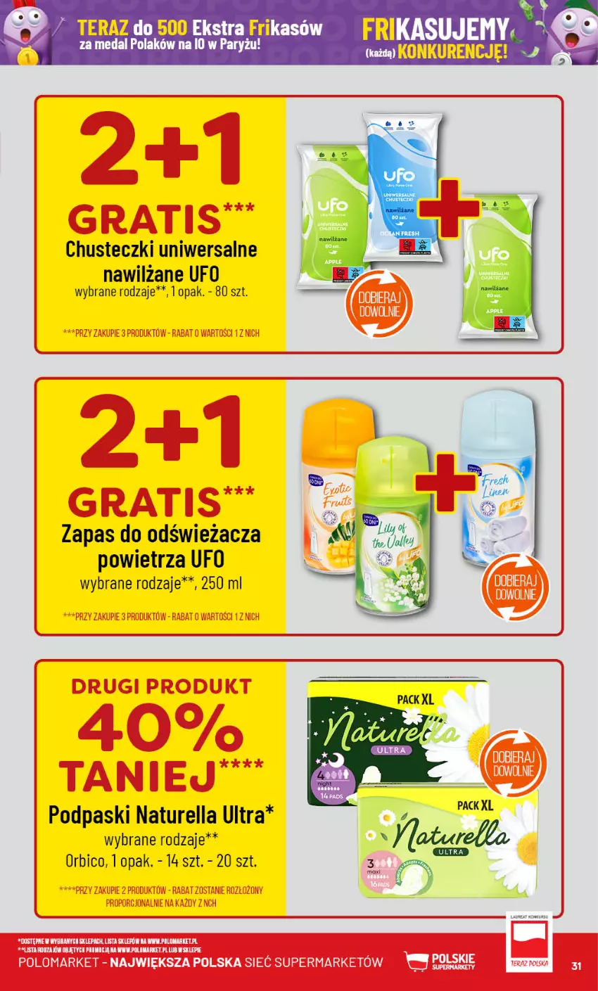 Gazetka promocyjna PoloMarket - Gazetka pomocyjna - ważna 24.07 do 30.07.2024 - strona 31 - produkty: BIC, Chusteczki, Gra, Naturell, Naturella, Podpaski, Por, Tera