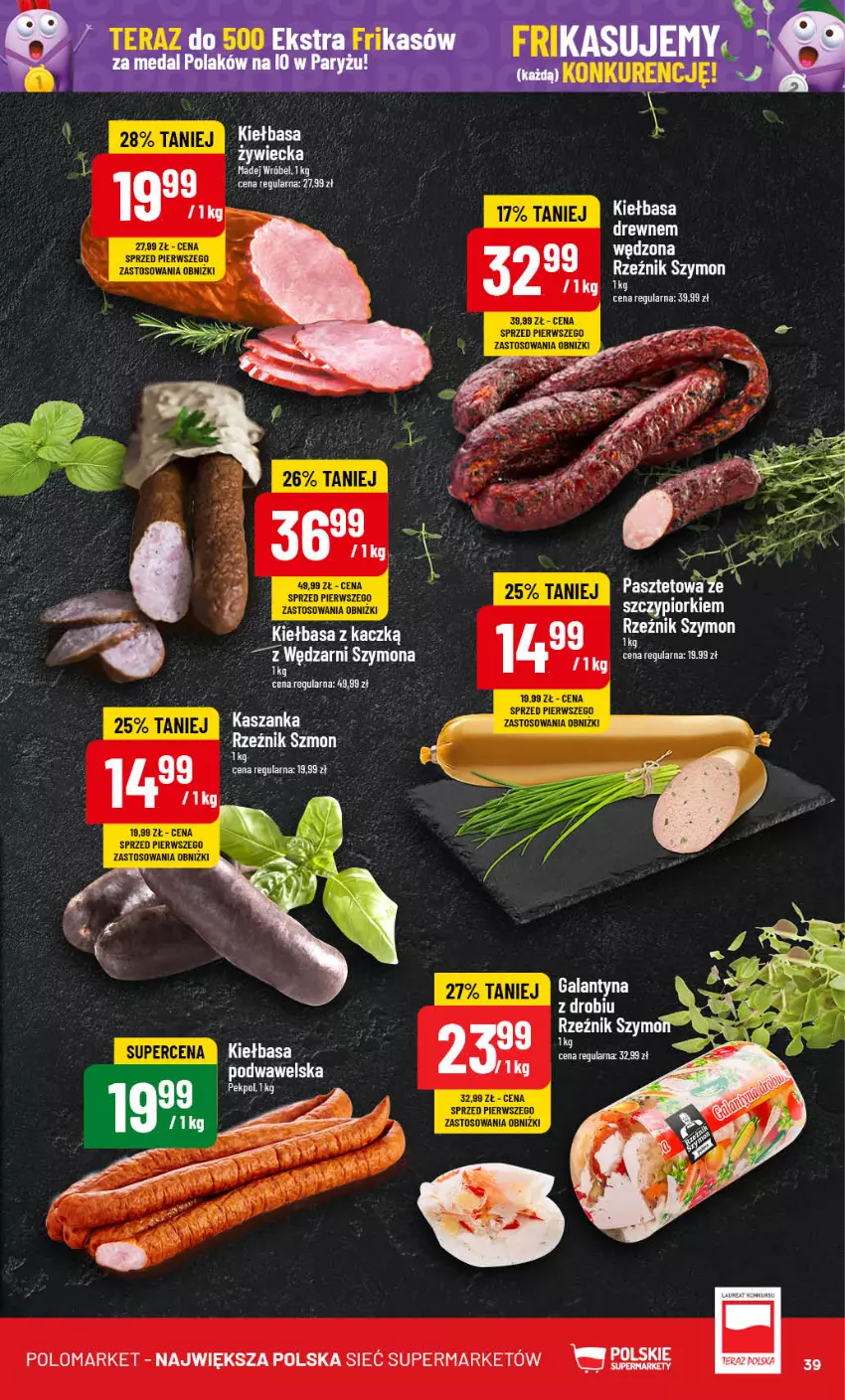 Gazetka promocyjna PoloMarket - Gazetka pomocyjna - ważna 24.07 do 30.07.2024 - strona 39 - produkty: Kasza, Kaszanka, Kiełbasa, Madej Wróbel, Ser, Wawel