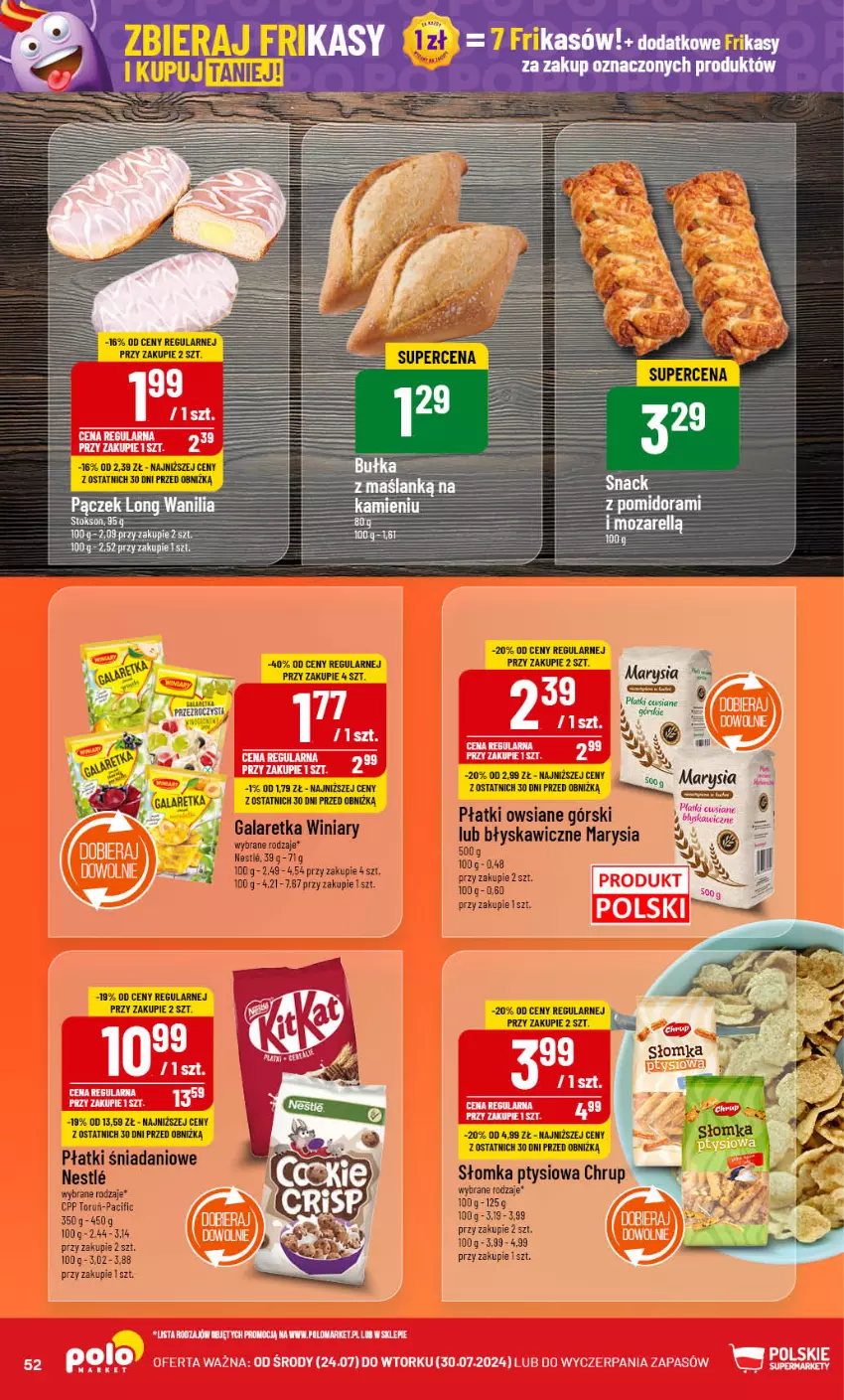 Gazetka promocyjna PoloMarket - Gazetka pomocyjna - ważna 24.07 do 30.07.2024 - strona 52 - produkty: Cif, Danio, Gala, Galaretka, Pączek, Płatki owsiane, Winiary