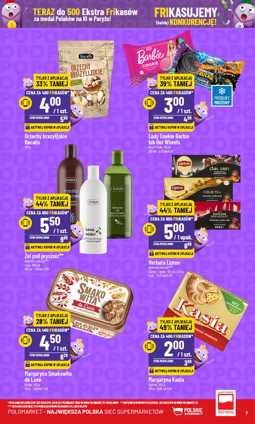 Gazetka promocyjna PoloMarket - Gazetka pomocyjna - ważna 24.07 do 30.07.2024 - strona 7 - produkty: Kasia, Lipton, Margaryna, Smakowita