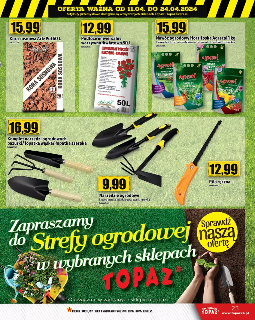 Gazetka promocyjna Topaz - Gazetka - ważna 11.04 do 17.04.2024 - strona 23 - produkty: Dron, Nawóz, Sos, Top