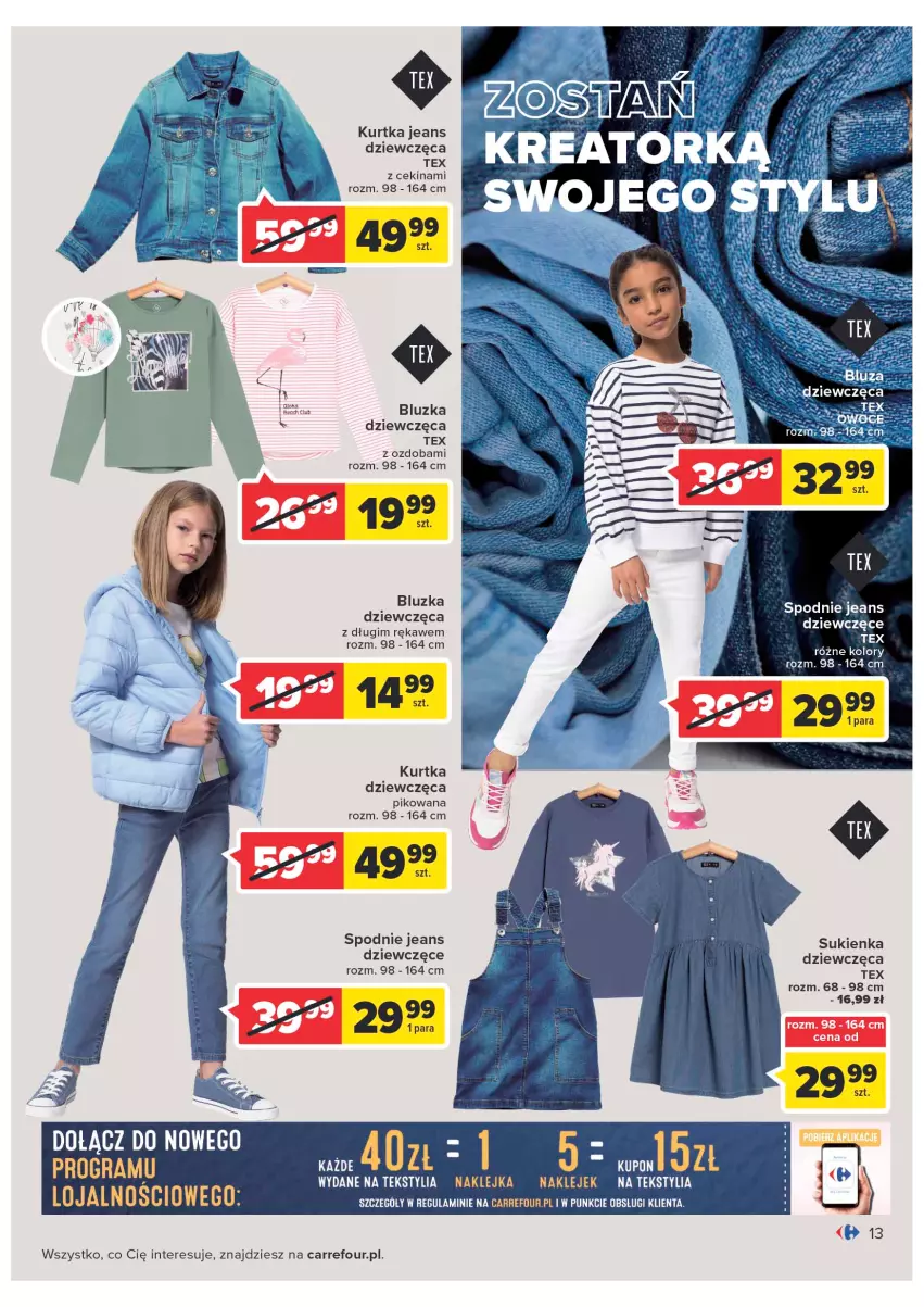 Gazetka promocyjna Carrefour - Gazetka Carrefour - ważna 08.02 do 28.02.2022 - strona 13 - produkty: Kurtka, Ozdoba, Spodnie, Spodnie jeans, Sukienka, Wanna