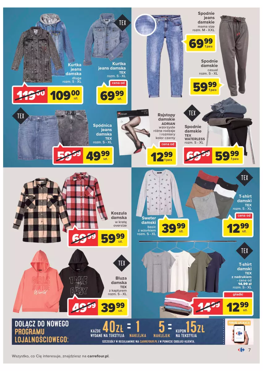 Gazetka promocyjna Carrefour - Gazetka Carrefour - ważna 08.02 do 28.02.2022 - strona 7 - produkty: Bluza, Kosz, Koszula, Rajstopy, Spodnie, Spodnie jeans, Top, Wanna