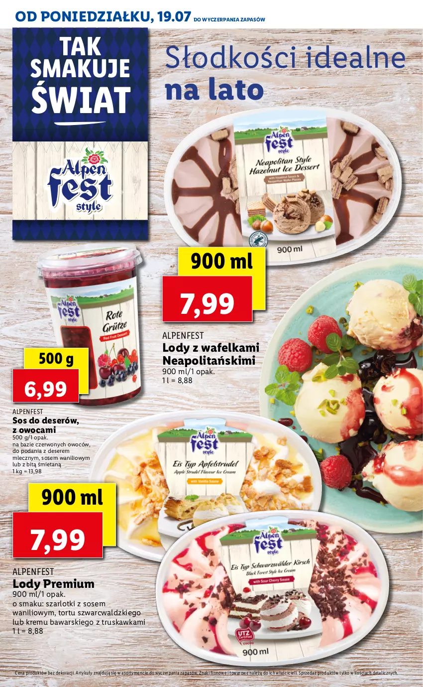 Gazetka promocyjna Lidl - TYDZIEŃ W STYLU ALPEJSKIM - ważna 19.07 do 23.07.2021 - strona 10 - produkty: Deser, Lody, Ser, Sos