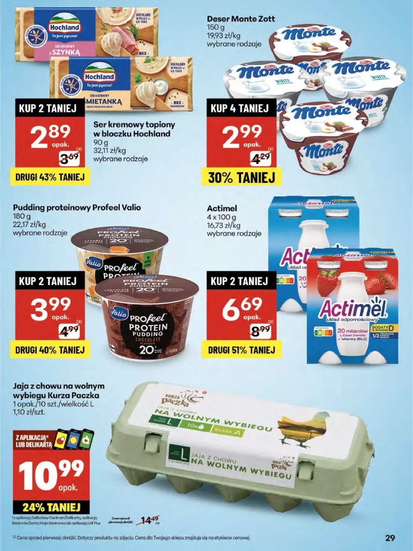 Gazetka promocyjna Delikatesy Centrum - Franczyza DC30 Czwartek - ważna 24.07 do 30.07.2025 - strona 29 - produkty: Actimel, Deser, Dron, Hochland, Jaja, Monte, Por, Pudding, Rum, Ser, Top, Zott