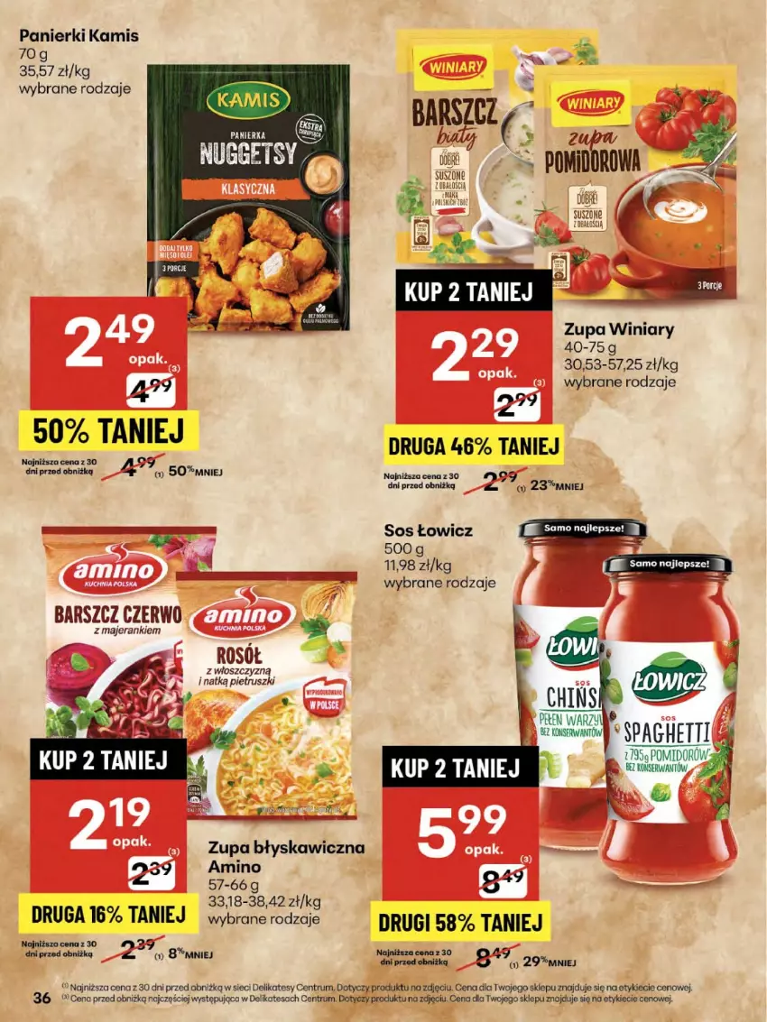 Gazetka promocyjna Delikatesy Centrum - Franczyza DC30 Czwartek - ważna 24.07 do 30.07.2025 - strona 36 - produkty: Kamis, Rosół, Rum, Ser, Sos, Winiary, Zupa