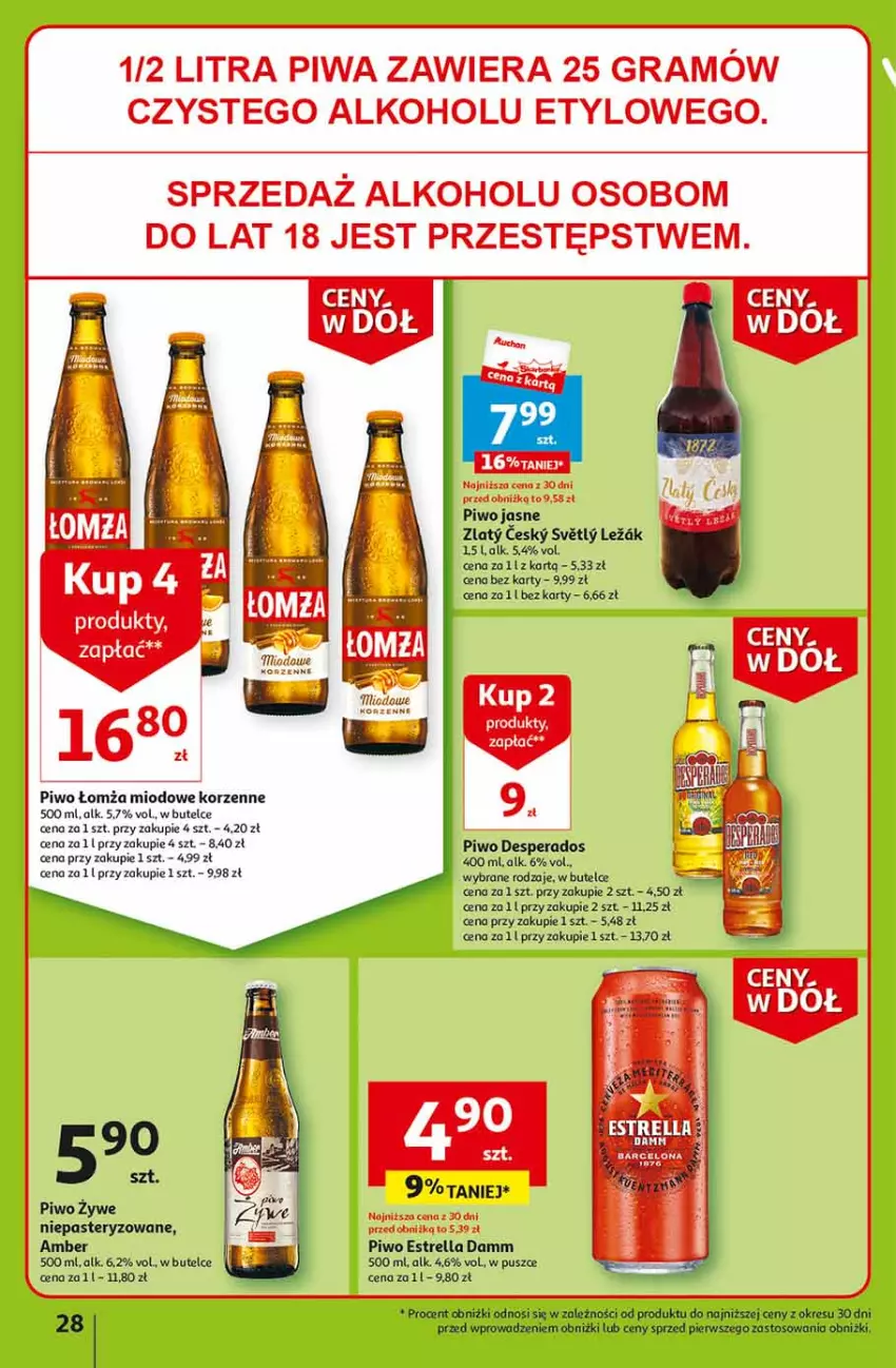 Gazetka promocyjna Auchan - Gazetka Ceny w dół Część 2 Hipermarket Auchan - ważna 11.01 do 17.01.2024 - strona 28 - produkty: Desperados, Gra, Piwa, Piwo