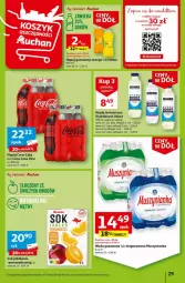 Gazetka promocyjna Auchan - Gazetka Ceny w dół Część 2 Hipermarket Auchan - Gazetka - ważna od 17.01 do 17.01.2024 - strona 29 - produkty: Sok, Mus, Coca-Cola, Napój izotoniczny, Muszynianka, Napój gazowany, Woda gazowana, Oshee, Woda, Napój