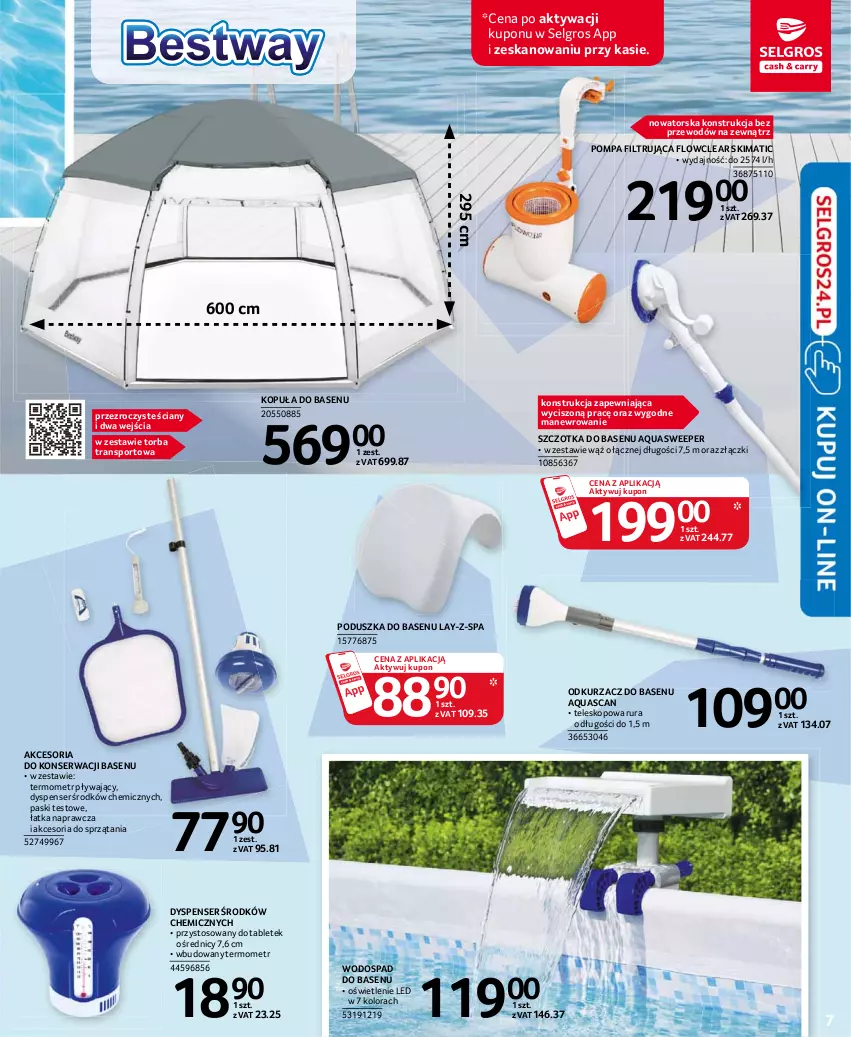 Gazetka promocyjna Selgros - Katalog Baseny - ważna 08.03 do 04.08.2021 - strona 7 - produkty: Anew, LG, Odkurzacz, Poduszka, Por, Rura, Ser, Sport, Szczotka, Tablet, Teleskop, Termometr, Torba, Tran