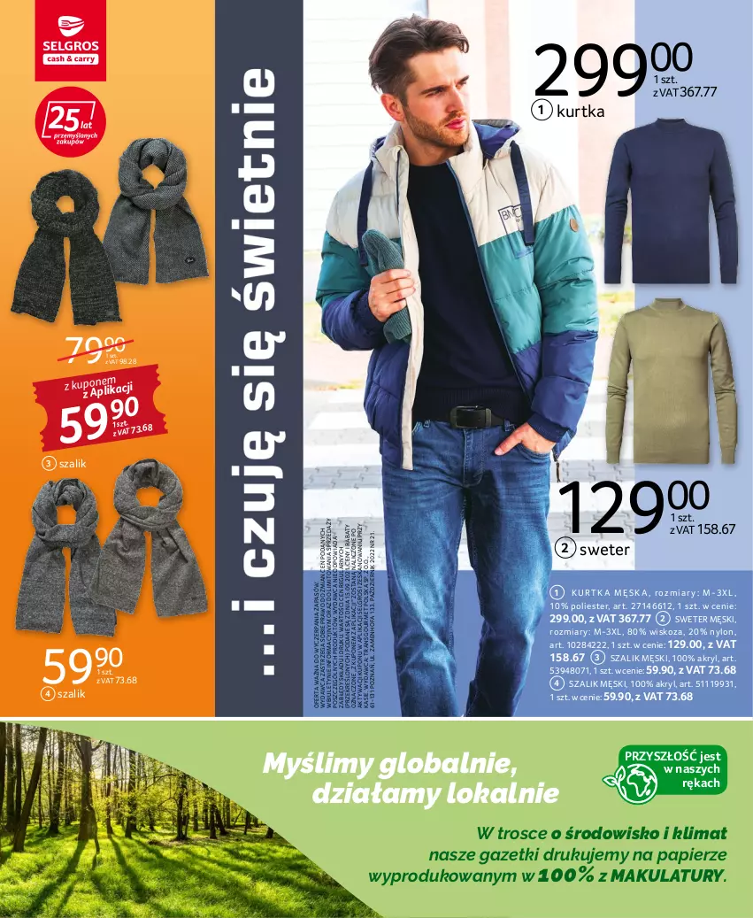 Gazetka promocyjna Selgros - Katalog Tekstylia - ważna 06.10 do 19.10.2022 - strona 16 - produkty: Fa, Kurtka, LG, Papier, Sweter, Szal, Tran