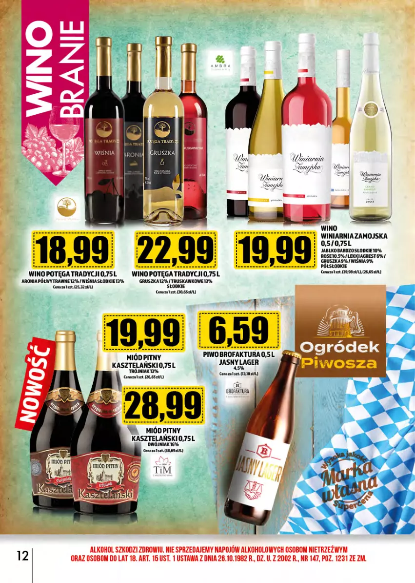 Gazetka promocyjna Topaz - Gazetka - ważna 01.10 do 31.10.2024 - strona 12 - produkty: Aronia, Fa, Gres, Miód, Piwo, Wino