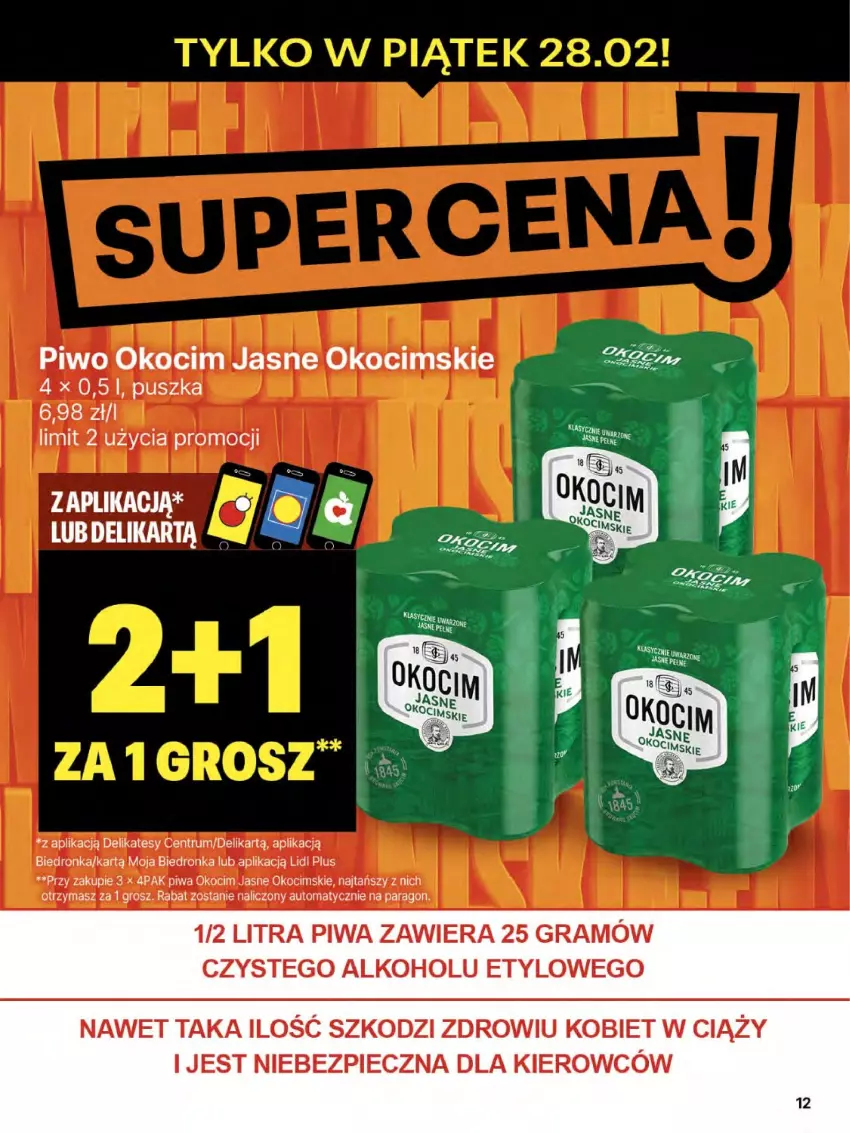 Gazetka promocyjna Delikatesy Centrum - NOWA GAZETKA Delikatesy Centrum od 27 lutego! 27.02-5.03.2025 - ważna 27.02 do 05.03.2025 - strona 12 - produkty: Dron, Gra, Koc, Okocim, Piec, Piwa, Piwo, Rum