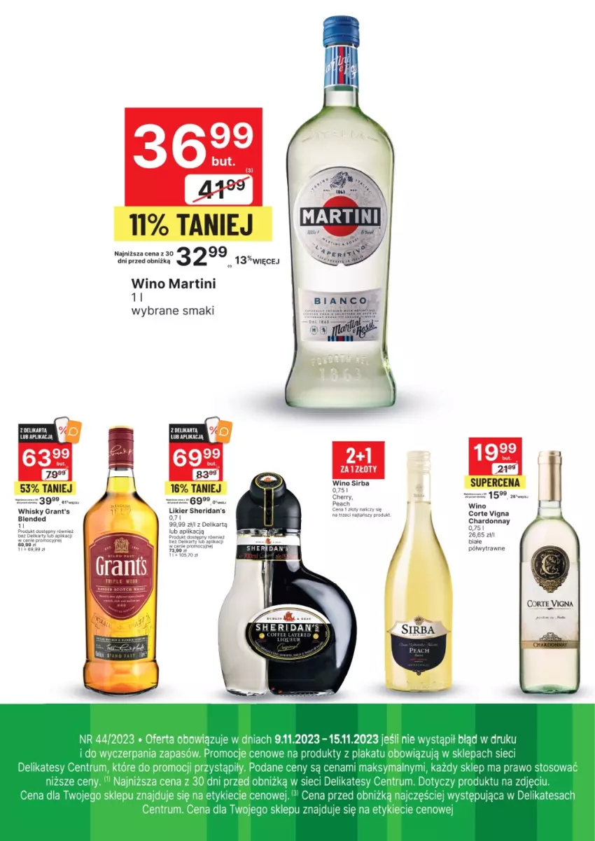 Gazetka promocyjna Delikatesy Centrum - Folder alkoholowy DC44 - ważna 09.11 do 15.11.2023 - strona 2 - produkty: Gra, Martini, Rum, Sheridan's, Wino