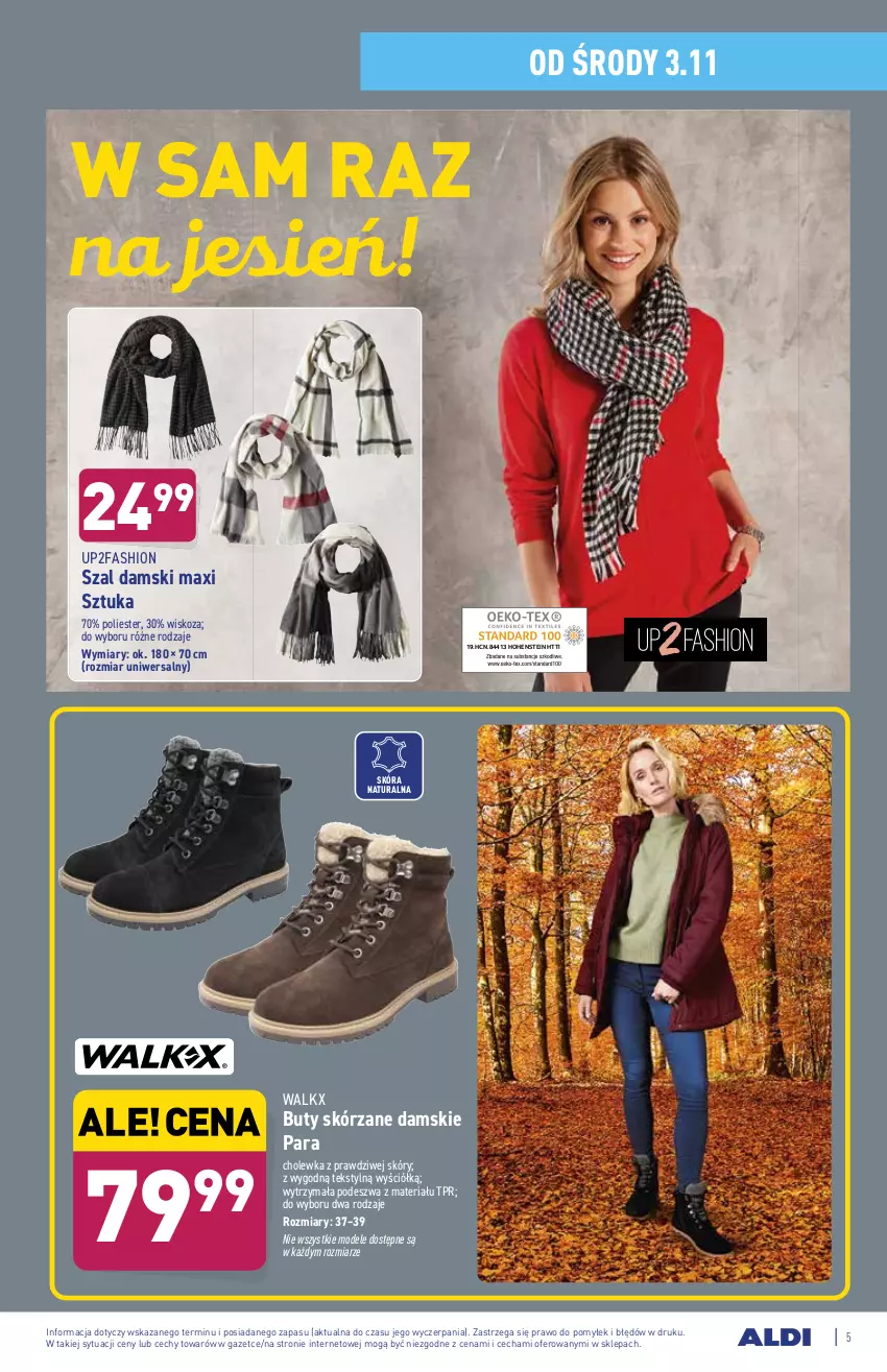 Gazetka promocyjna Aldi - Katalog Moda i Dom - ważna 02.11 do 06.11.2021 - strona 5 - produkty: Buty, Fa, Szal