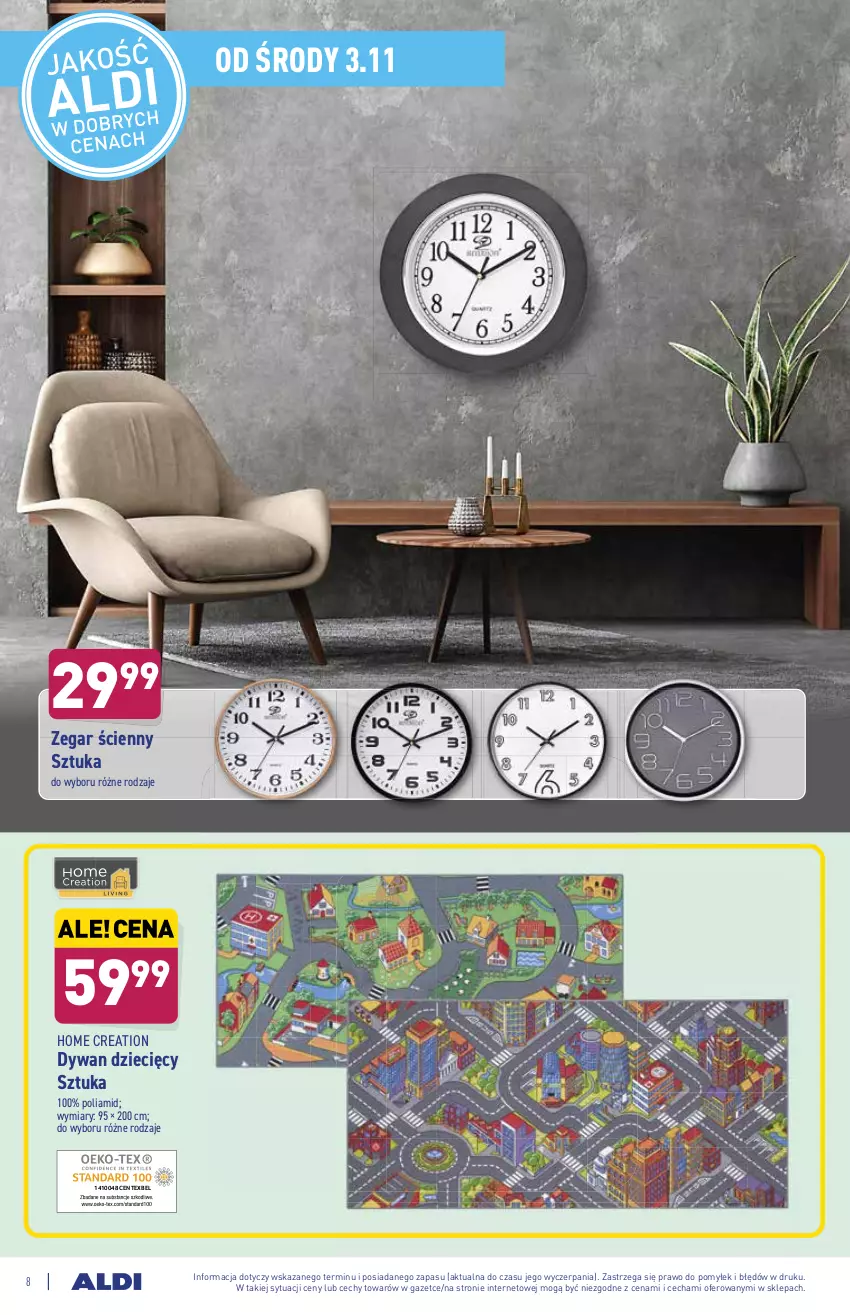 Gazetka promocyjna Aldi - Katalog Moda i Dom - ważna 02.11 do 06.11.2021 - strona 8 - produkty: Dywan, Dzieci, Zegar