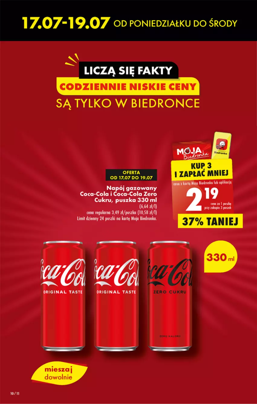 Gazetka promocyjna Biedronka - Od poniedzialku - ważna 17.07 do 22.07.2023 - strona 10 - produkty: Coca-Cola, Dron, Fa, Gin, Napój, Napój gazowany