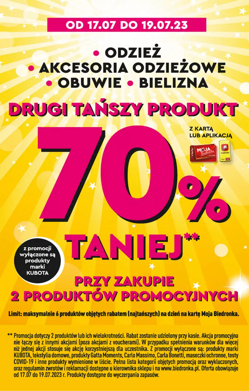 Gazetka promocyjna Biedronka - Od poniedzialku - ważna 17.07 do 22.07.2023 - strona 50 - produkty: Bielizna, Dron, Gatta, Moments, Obuwie