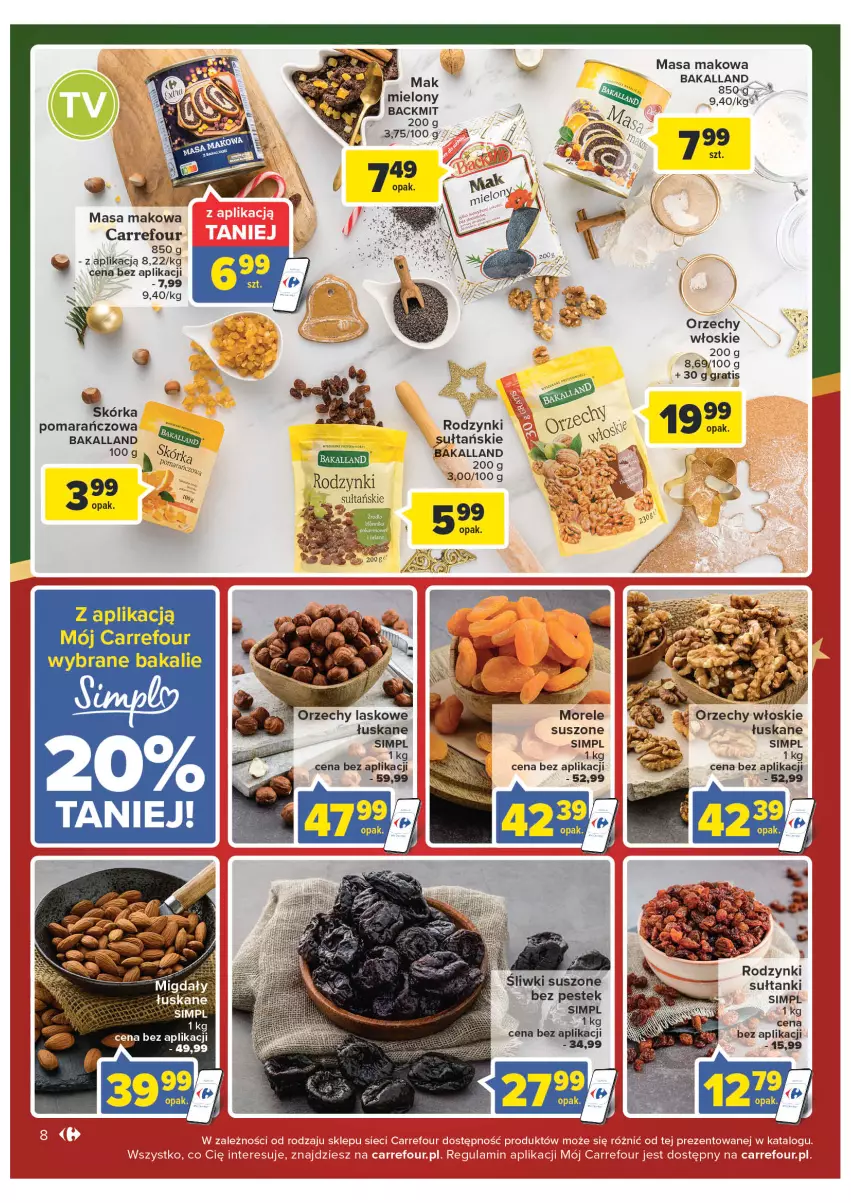 Gazetka promocyjna Carrefour - Gazetke Carrefour - ważna 12.12 do 18.12.2022 - strona 8 - produkty: Bakalland, Gra, Orzechy włoskie, Rodzynki, Stek