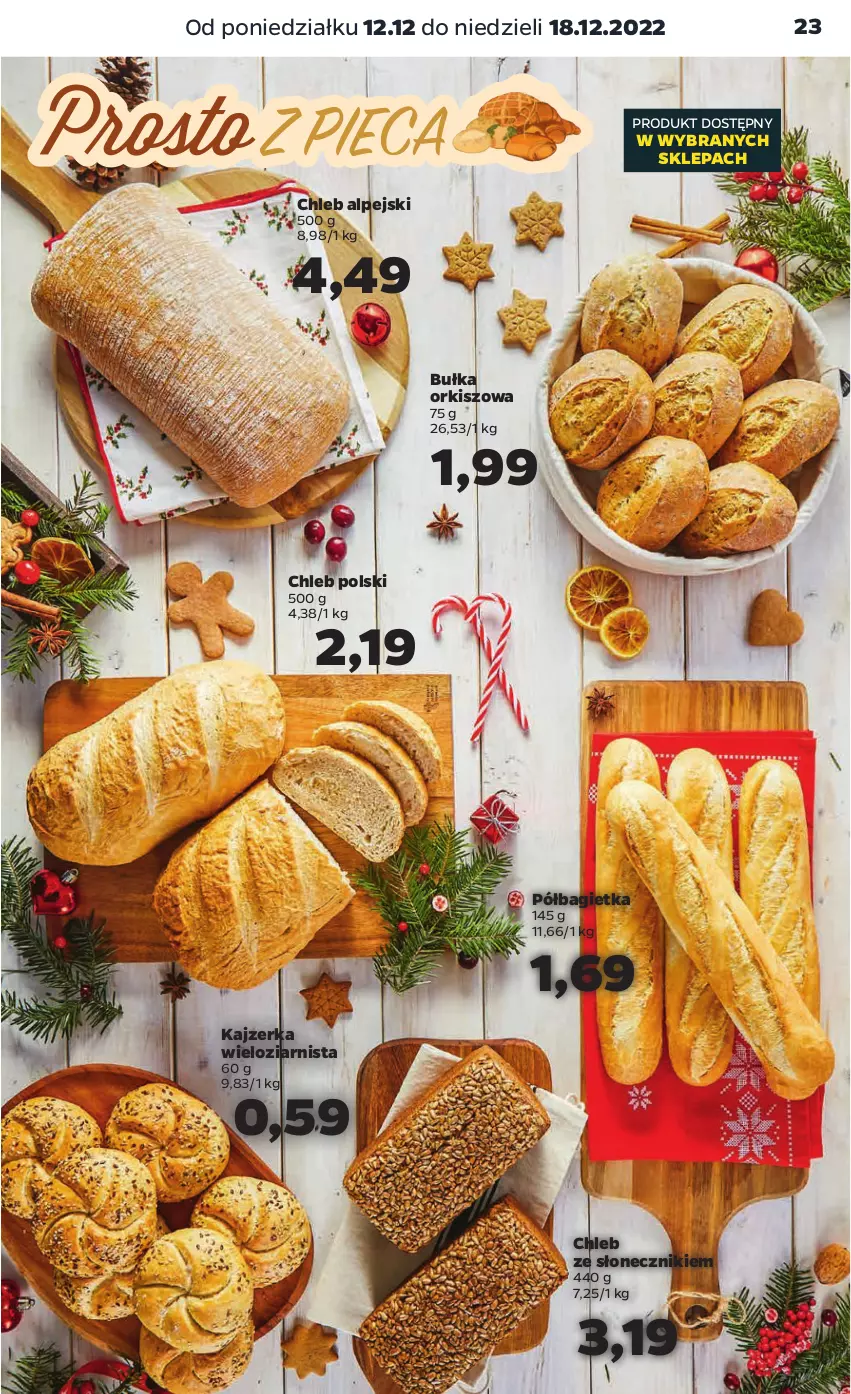 Gazetka promocyjna Netto - Artykuły spożywcze - ważna 12.12 do 18.12.2022 - strona 23 - produkty: Bagietka, Bułka, Chleb, Kajzerka, Półbagietka