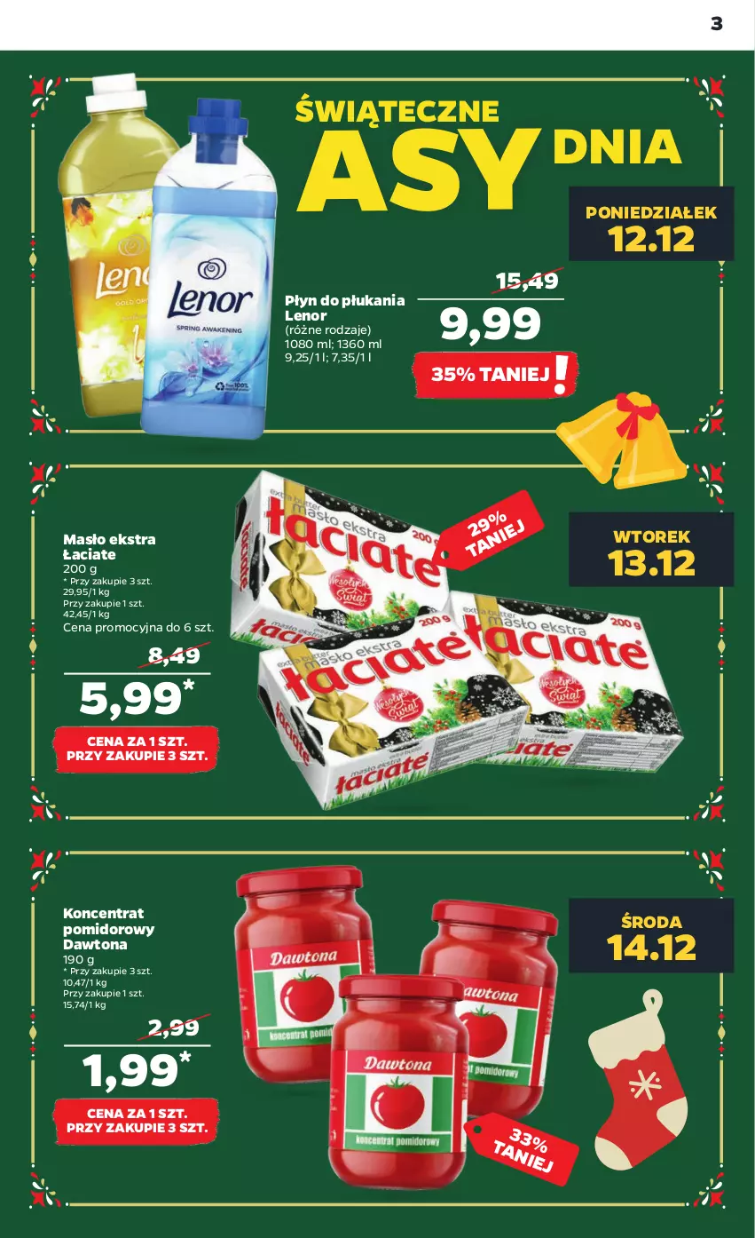 Gazetka promocyjna Netto - Artykuły spożywcze - ważna 12.12 do 18.12.2022 - strona 3 - produkty: Dawtona, Koncentrat pomidorowy, Lenor, Masło, Płyn do płukania