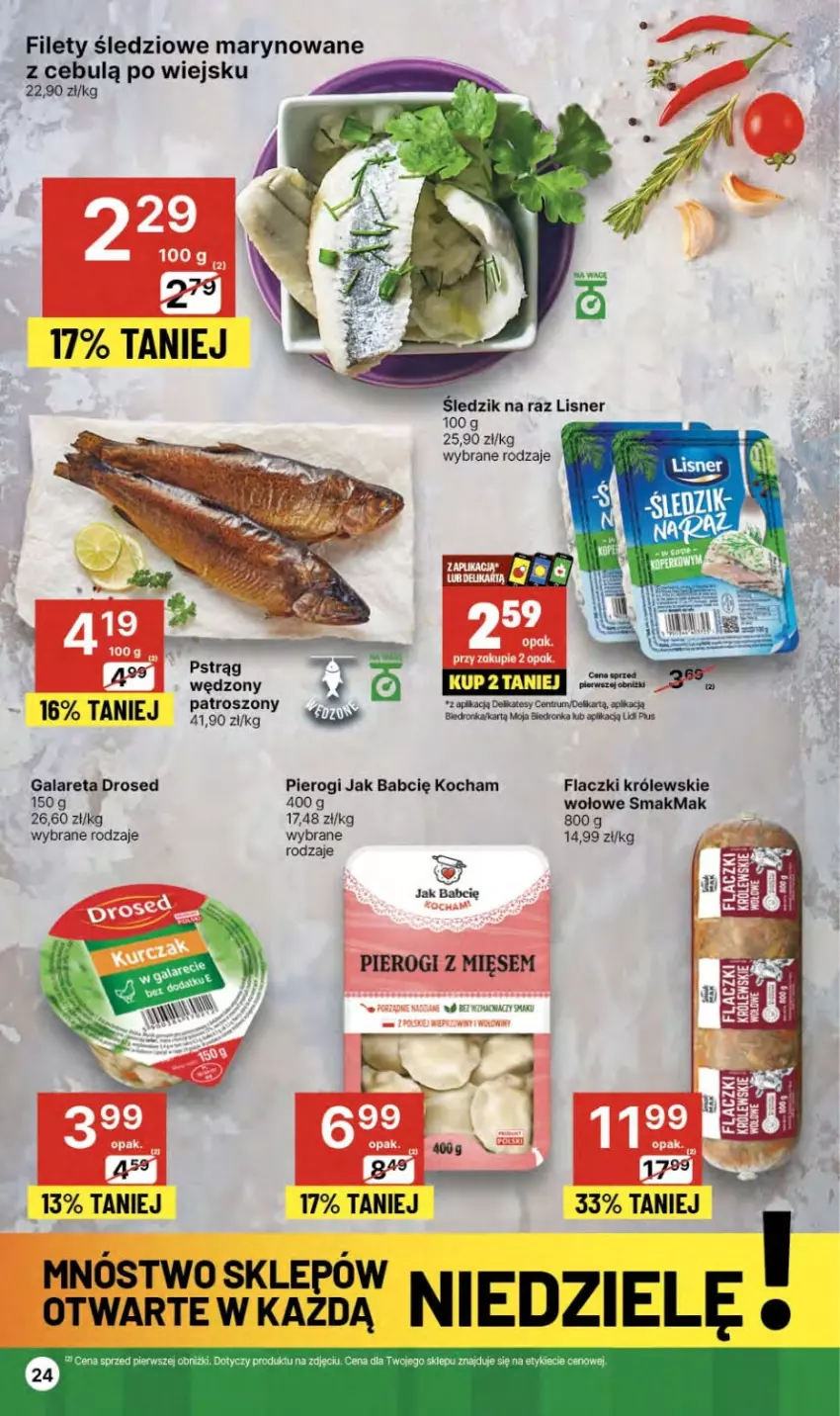 Gazetka promocyjna Delikatesy Centrum - NOWA GAZETKA Delikatesy Centrum od 16 maja! 16-22.05.2024 - ważna 16.05 do 22.05.2024 - strona 24 - produkty: Gala, Koc, Królewski, Lisner, Pierogi, Pstrąg