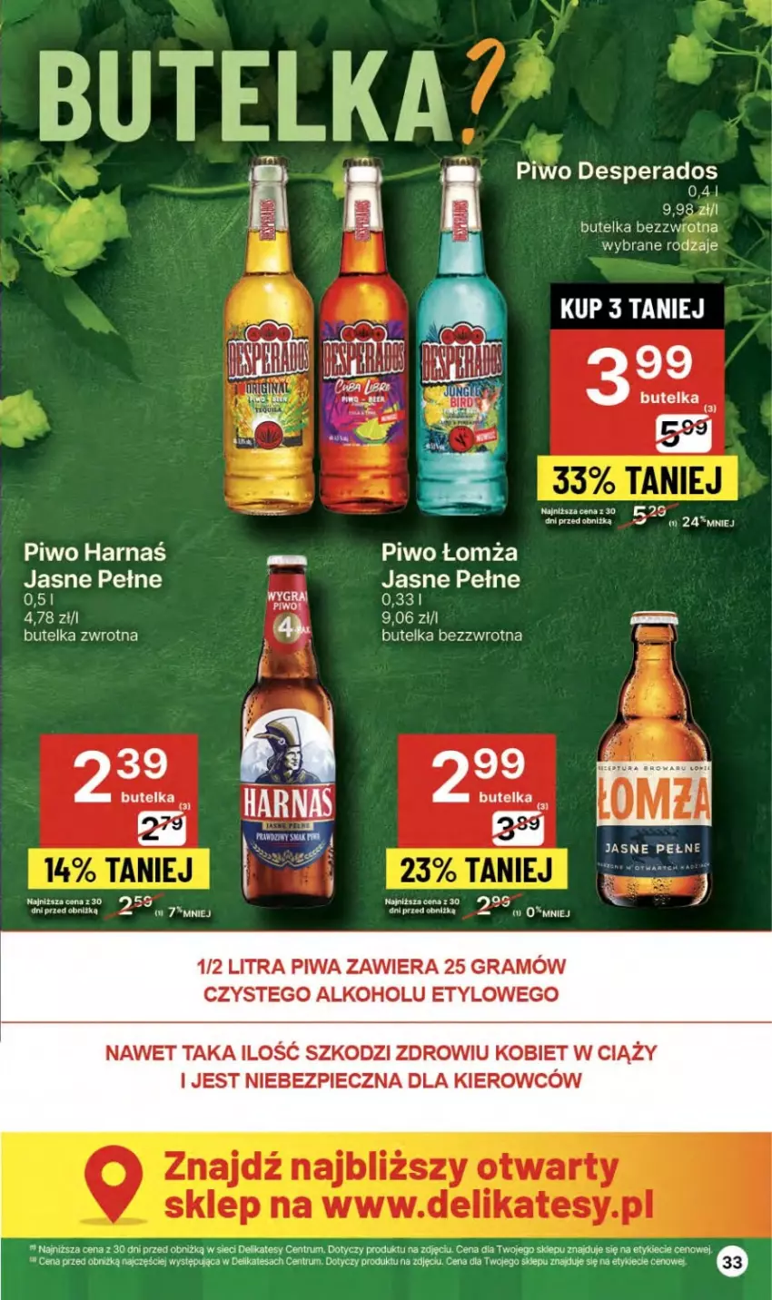 Gazetka promocyjna Delikatesy Centrum - NOWA GAZETKA Delikatesy Centrum od 16 maja! 16-22.05.2024 - ważna 16.05 do 22.05.2024 - strona 33 - produkty: Desperados, Gra, Harnaś, Piec, Piwa, Piwo, Por, Rum