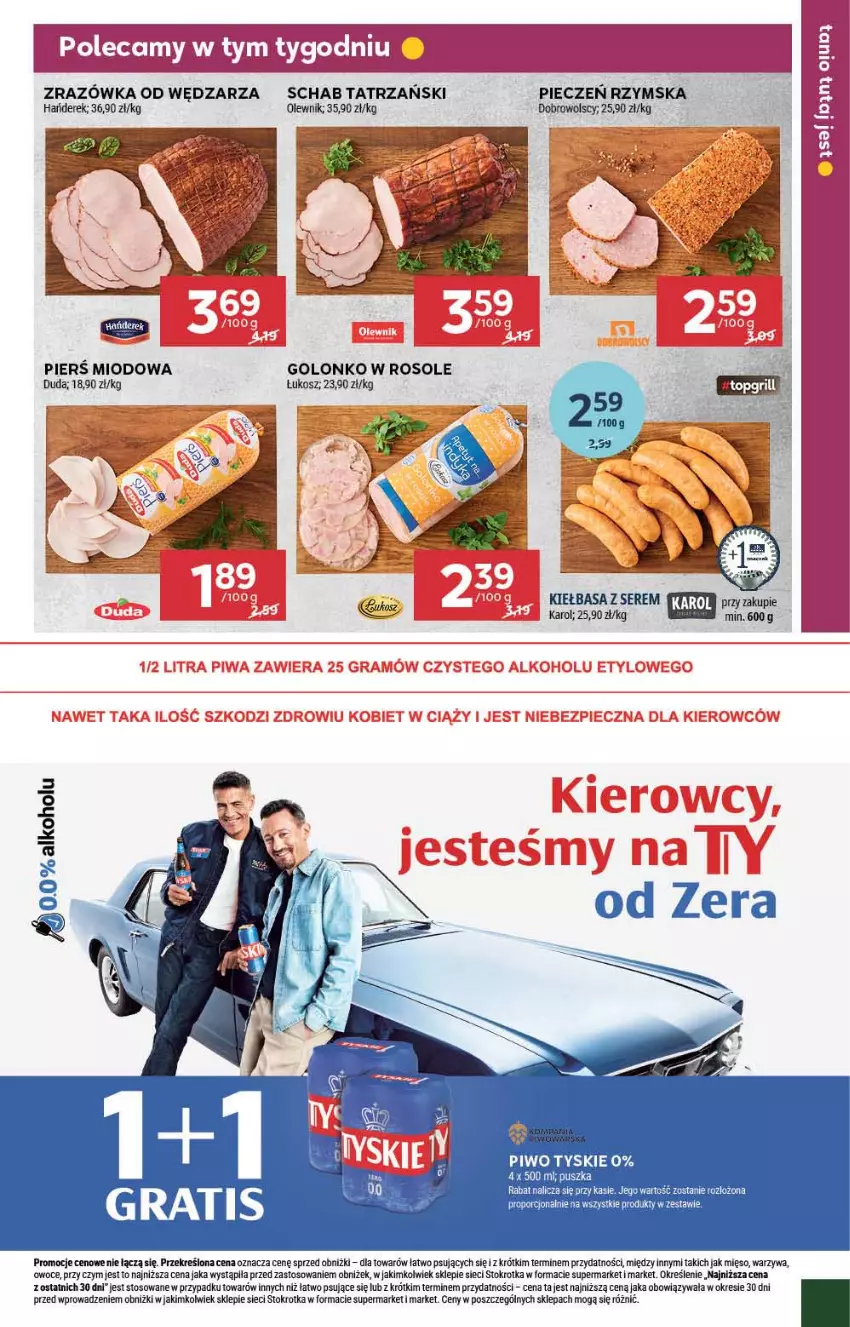 Gazetka promocyjna Stokrotka - Supermarket - ważna 20.06 do 26.06.2024 - strona 11 - produkty: Duda, Kiełbasa, Kosz, Mięso, Olewnik, Owoce, Piec, Pieczeń rzymska, Piwo, Por, Ser, Tyskie, Warzywa