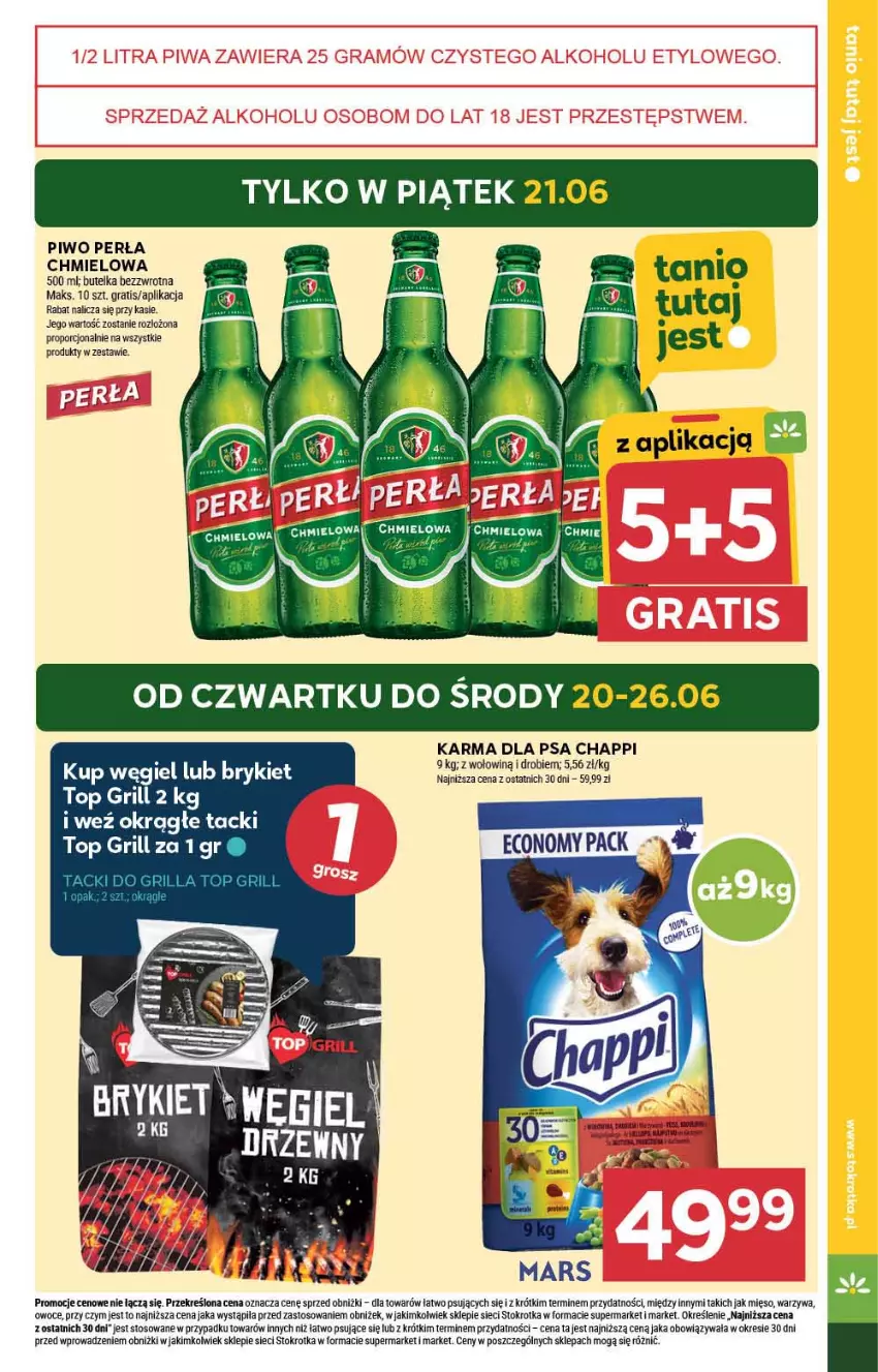 Gazetka promocyjna Stokrotka - Supermarket - ważna 20.06 do 26.06.2024 - strona 3 - produkty: Chappi, Gra, Grill, Mięso, Owoce, Perła, Piwo, Por, Top, Warzywa