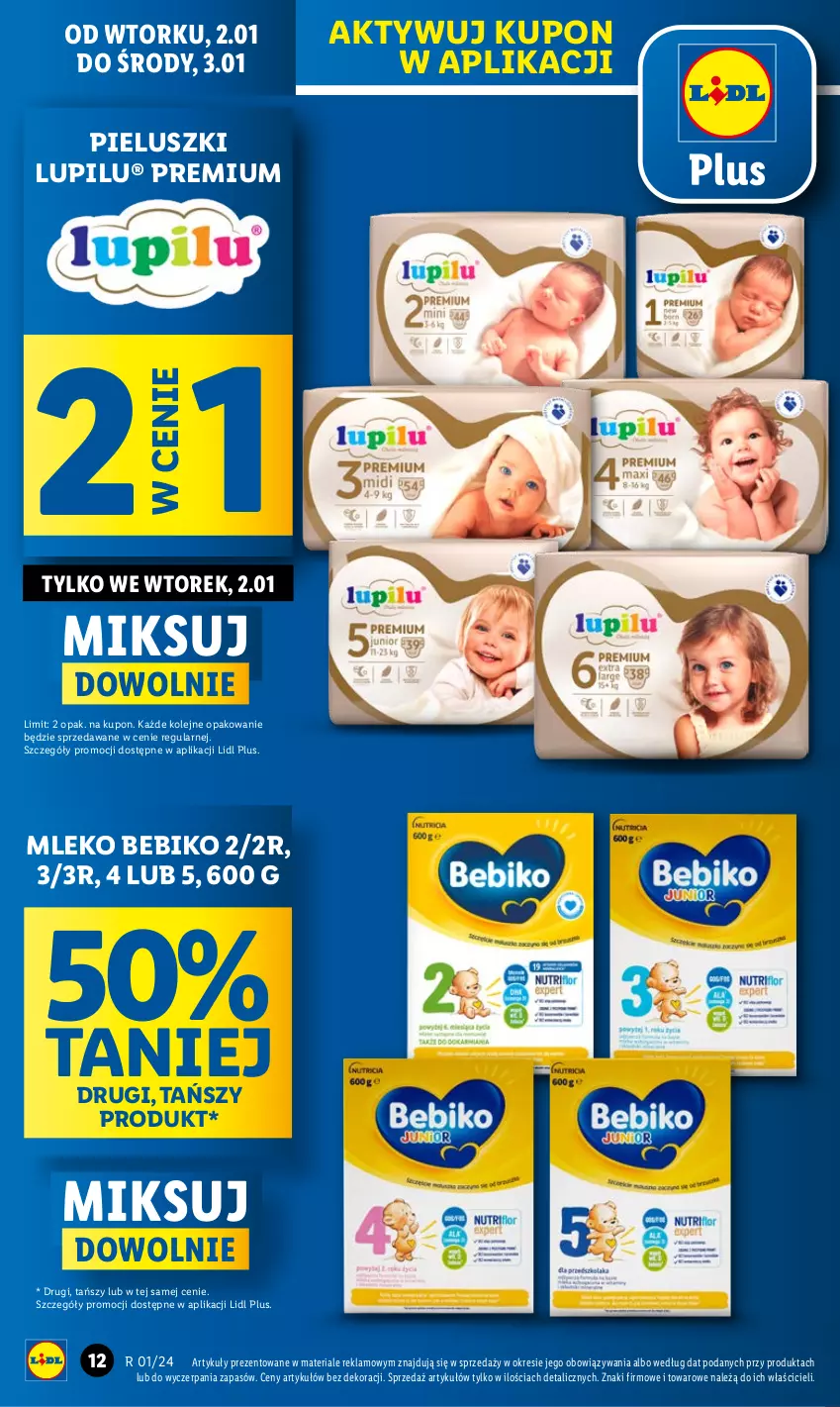 Gazetka promocyjna Lidl - GAZETKA - ważna 02.01 do 03.01.2024 - strona 12 - produkty: Bebiko, Mleko, Olej