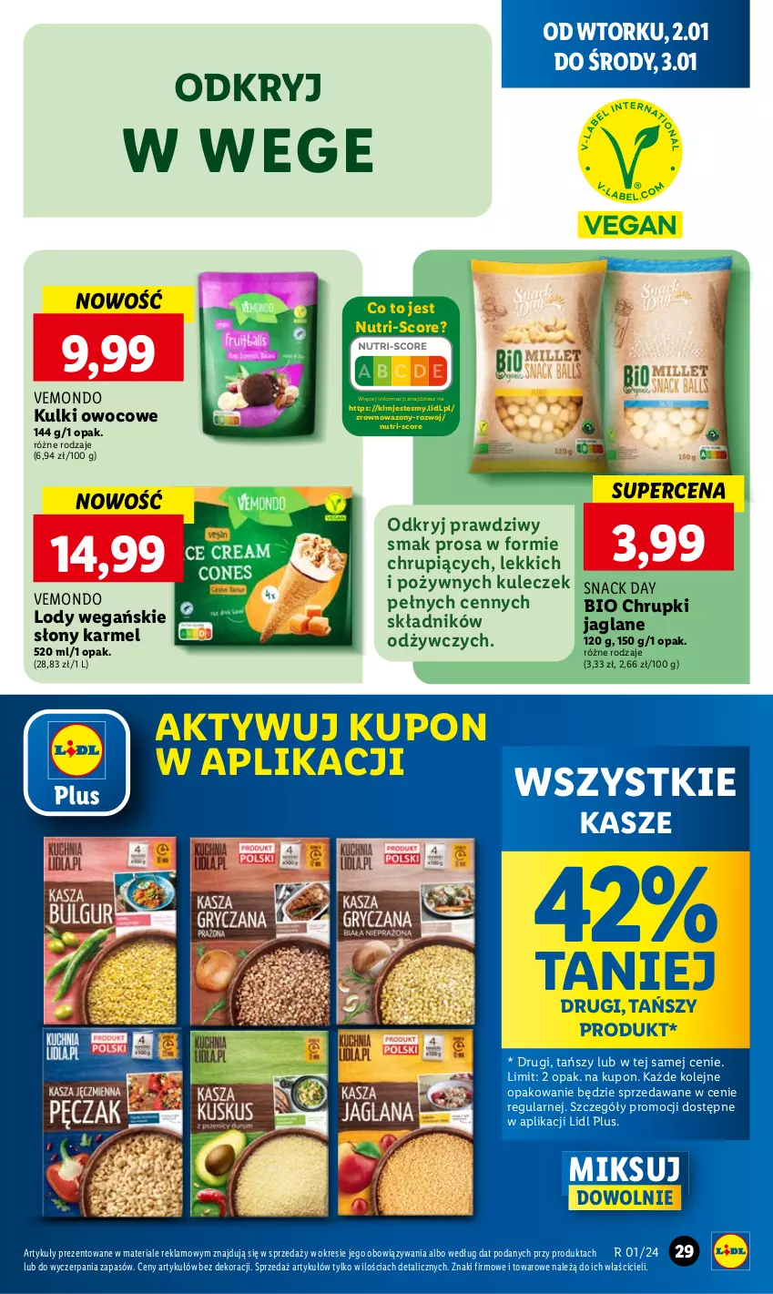 Gazetka promocyjna Lidl - GAZETKA - ważna 02.01 do 03.01.2024 - strona 31 - produkty: Chrupki, Lody, Olej, Wazon