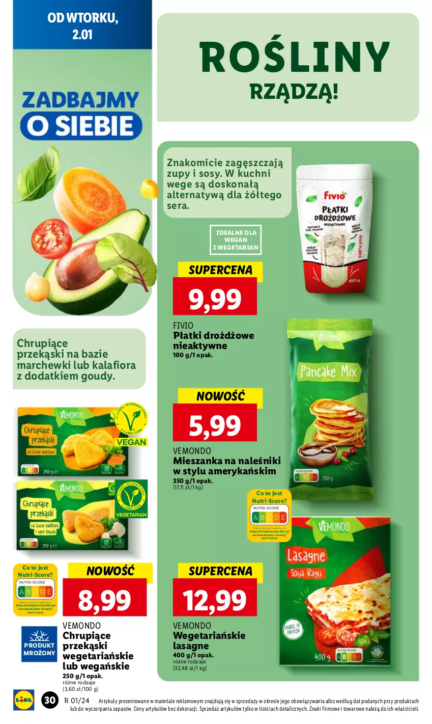 Gazetka promocyjna Lidl - GAZETKA - ważna 02.01 do 03.01.2024 - strona 32 - produkty: Kalafior, Lasagne, Naleśniki, Ser, Sos, Wazon