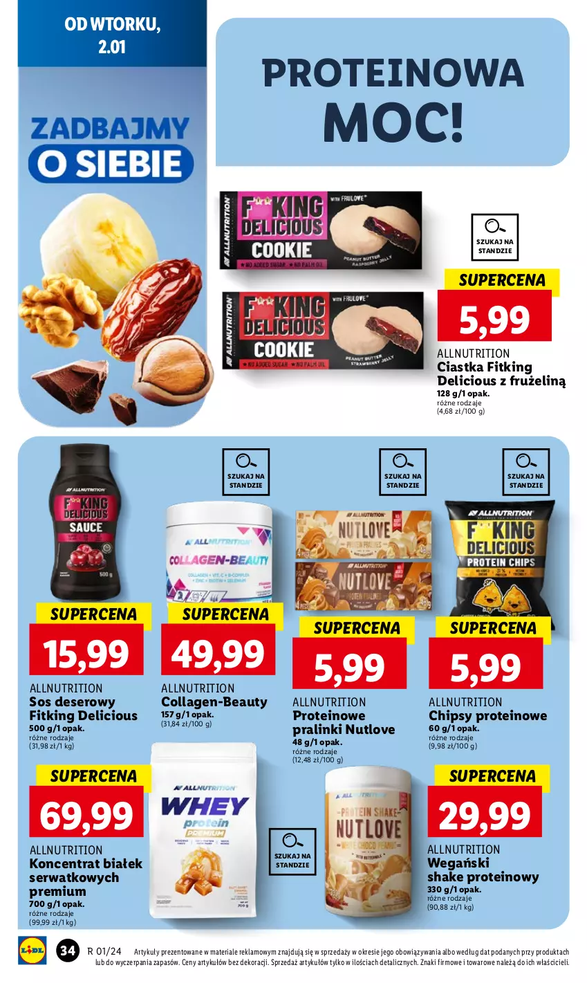 Gazetka promocyjna Lidl - GAZETKA - ważna 02.01 do 03.01.2024 - strona 36 - produkty: Chipsy, Ciastka, Deser, Ser, Sos