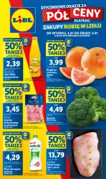 Gazetka promocyjna Lidl - GAZETKA - Gazetka - ważna od 03.01 do 03.01.2024 - strona 1 - produkty: Ludwik, Sok, Ser, Do mycia naczyń, Płyn do mycia naczyń, Szynka konserwowa, Szynka, PIKOK, Płyn do mycia, Brokuły, Grejpfrut