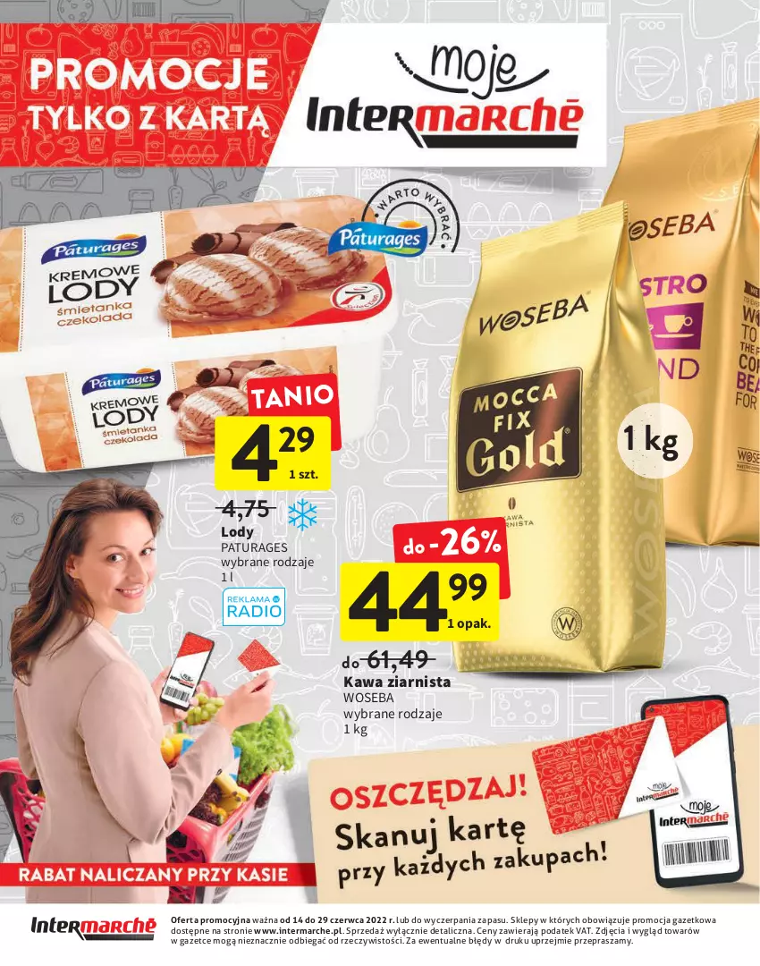 Gazetka promocyjna Intermarche - Promocje - ważna 14.06 do 29.06.2022 - strona 16 - produkty: Kawa, Kawa ziarnista, Lody, Woseba