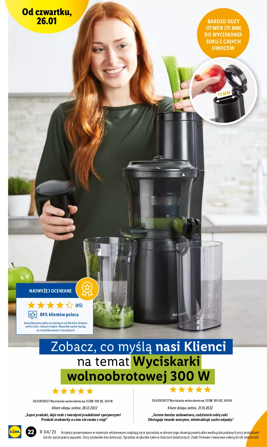 Gazetka promocyjna Lidl - GAZETKA - ważna 23.01 do 29.01.2023 - strona 24 - produkty: Silvercrest, Sok, Tran, Warzywa, Wyciskarka, Wyciskarka wolnoobrotowa