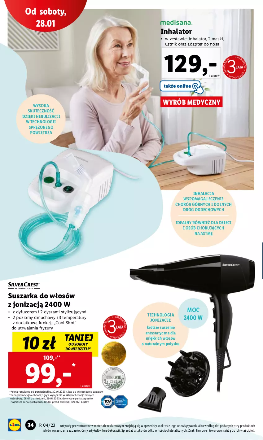 Gazetka promocyjna Lidl - GAZETKA - ważna 23.01 do 29.01.2023 - strona 44 - produkty: Dzieci, Inhalator, Sok, Suszarka, Ustnik