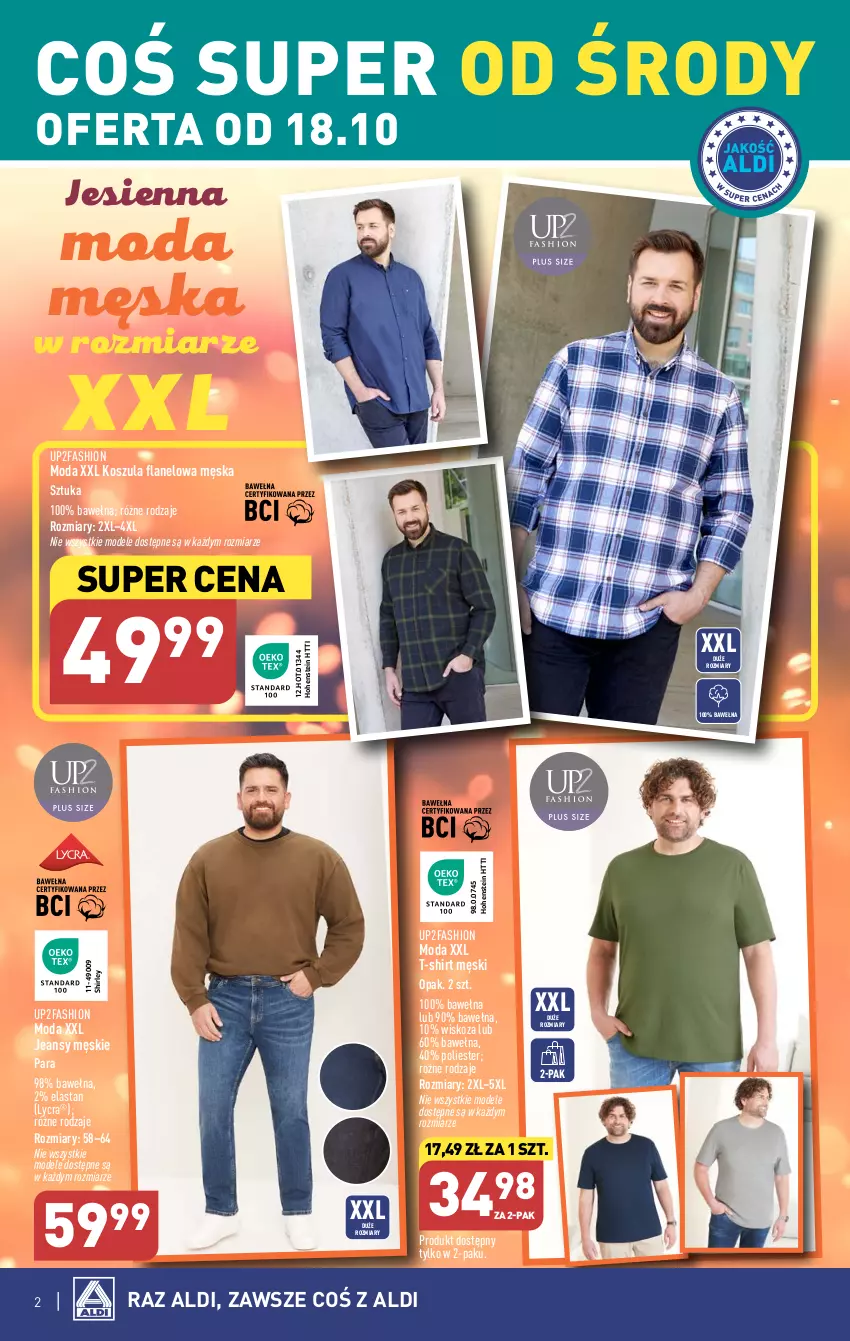 Gazetka promocyjna Aldi - Artykuły przemysłowe i tekstylia - ważna 18.10 do 21.10.2023 - strona 2 - produkty: Fa, Kosz, Koszula, Moda, T-shirt, Wełna