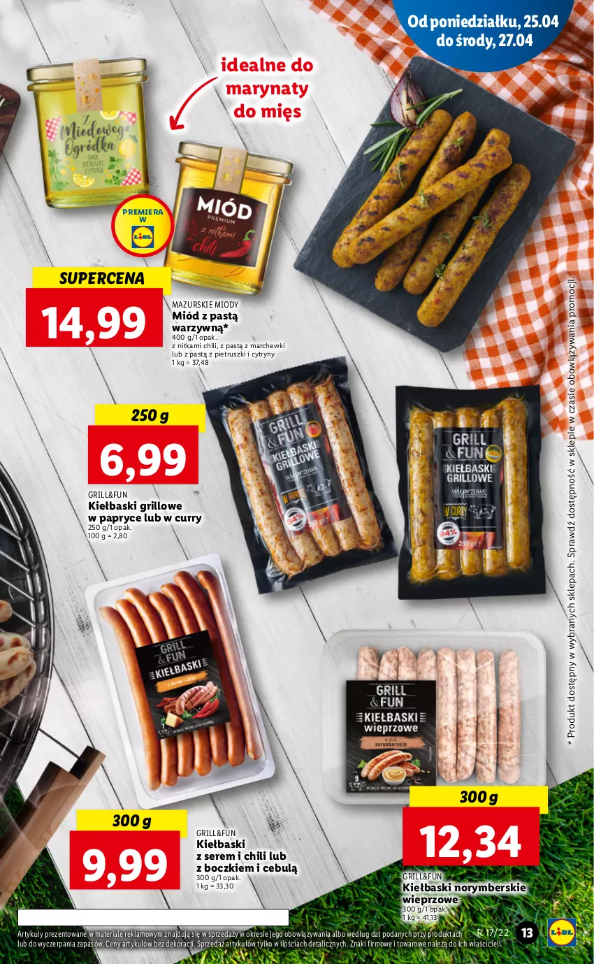 Gazetka promocyjna Lidl - GAZETKA - ważna 25.04 do 27.04.2022 - strona 13 - produkty: Cytryny, Grill, Miód, Ser