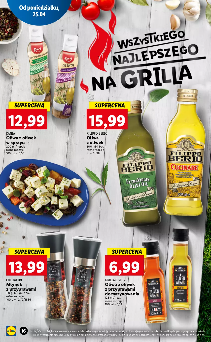 Gazetka promocyjna Lidl - GAZETKA - ważna 25.04 do 27.04.2022 - strona 16 - produkty: Grill, Młynek, Oliwa z oliwek