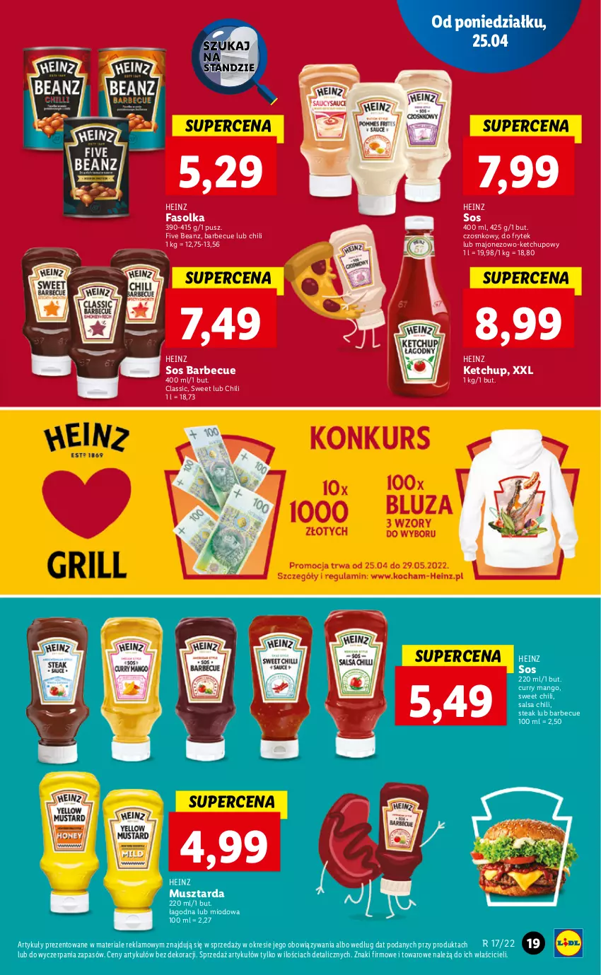 Gazetka promocyjna Lidl - GAZETKA - ważna 25.04 do 27.04.2022 - strona 19 - produkty: Fa, Heinz, Ketchup, Majonez, Mango, Mus, Musztarda, Salsa, Sos