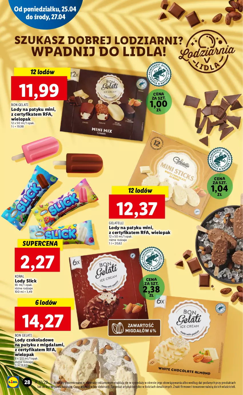 Gazetka promocyjna Lidl - GAZETKA - ważna 25.04 do 27.04.2022 - strona 28 - produkty: Fa, Lody