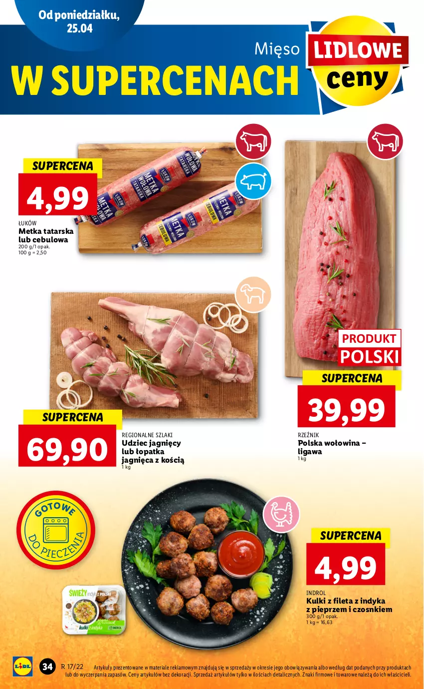 Gazetka promocyjna Lidl - GAZETKA - ważna 25.04 do 27.04.2022 - strona 34 - produkty: Metka tatarska, Mięso, Piec, Pieprz, Wołowina