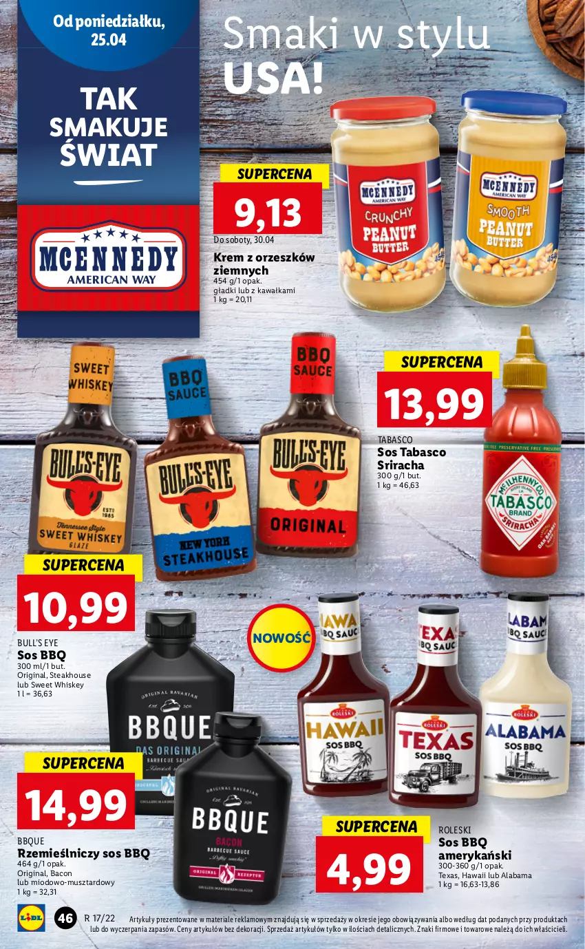 Gazetka promocyjna Lidl - GAZETKA - ważna 25.04 do 27.04.2022 - strona 46 - produkty: Gin, Kawa, Mus, Sos, Sos tabasco, Whiskey