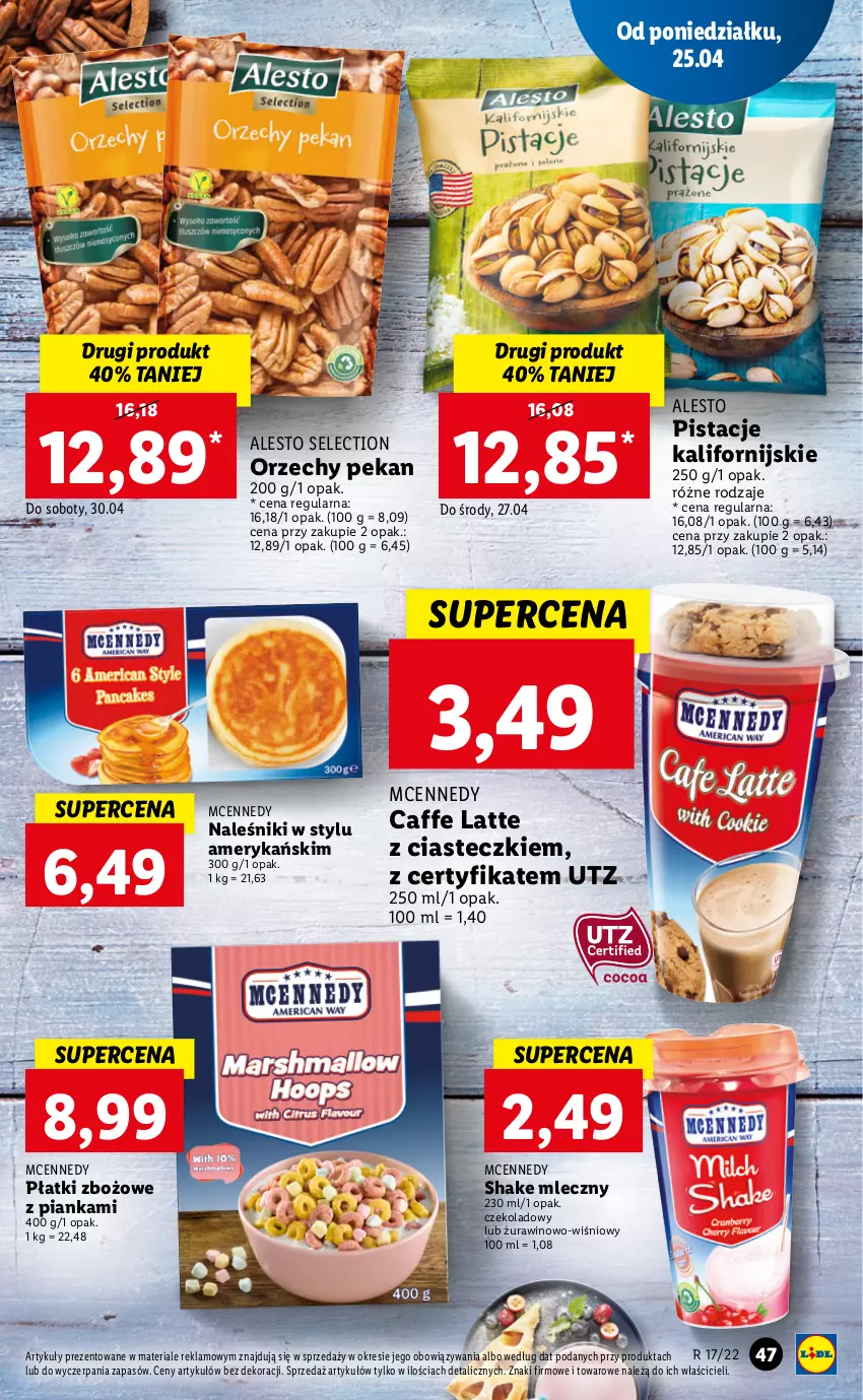 Gazetka promocyjna Lidl - GAZETKA - ważna 25.04 do 27.04.2022 - strona 47 - produkty: Naleśniki, Pistacje, Wino