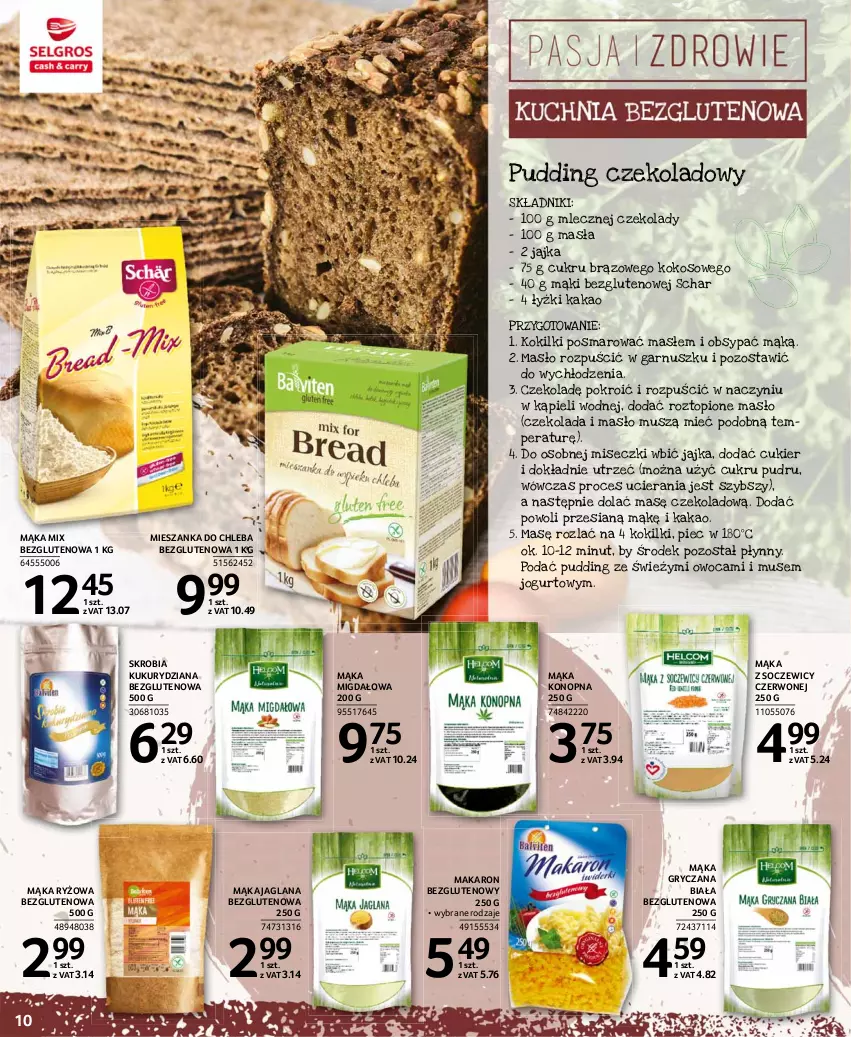 Gazetka promocyjna Selgros - Katalog Pasja i Zdrowie - ważna 24.06 do 07.07.2021 - strona 10 - produkty: Chleb, Cukier, Czekolada, Gry, Jogurt, Kakao, Kokos, LANA, Mąka, Makaron, Masło, Mus, Piec, Pudding, Ryż, Top