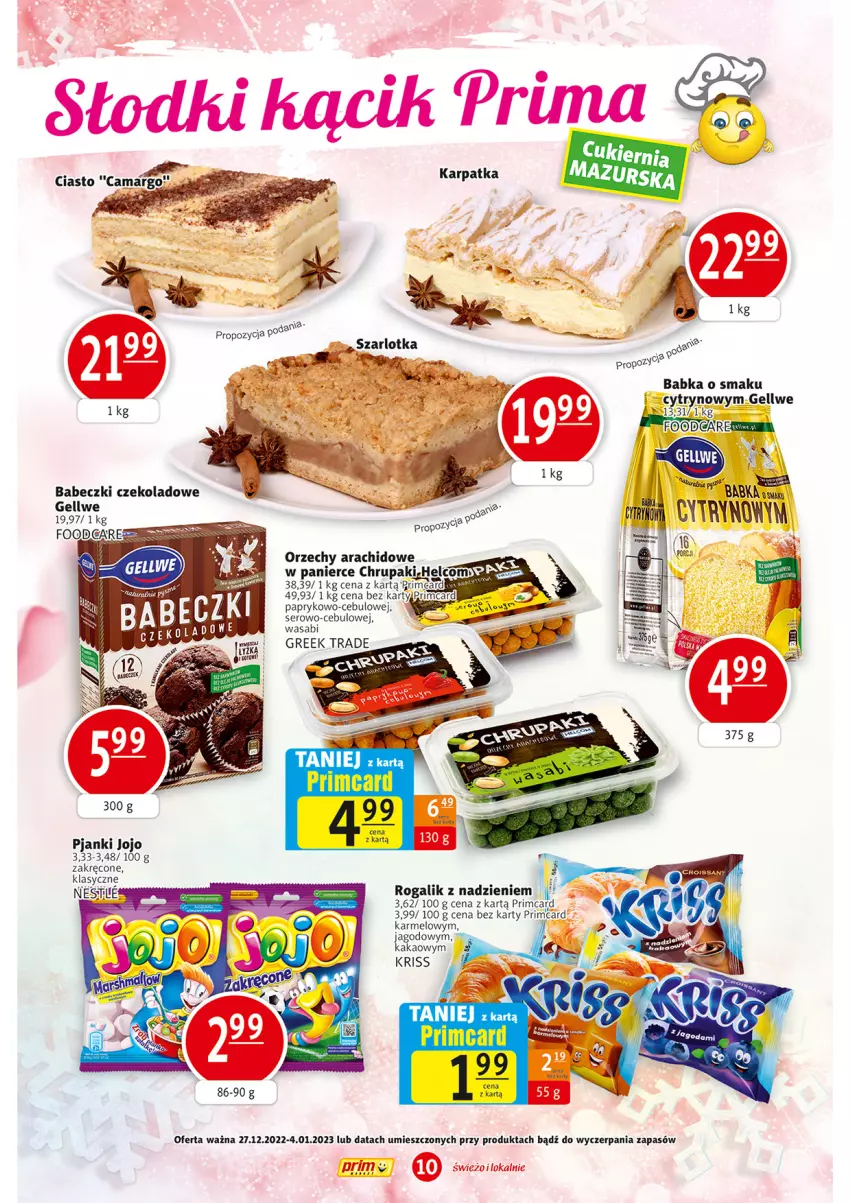 Gazetka promocyjna Prim Market - ważna 27.12 do 04.01.2023 - strona 10 - produkty: Babeczki, Babka, Kakao, Rogal, Ser, Wasa