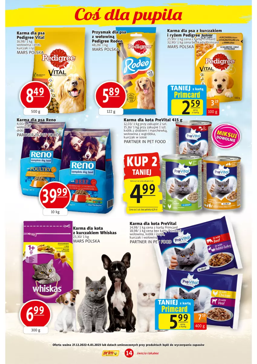 Gazetka promocyjna Prim Market - ważna 27.12 do 04.01.2023 - strona 14 - produkty: Drób, Gala, Królik, Kurczak, Mars, Pedigree, Ryż, Sos, Whiskas, Wołowina