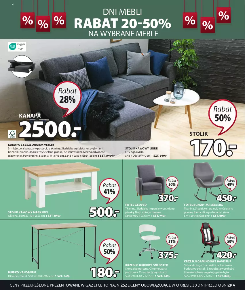 Gazetka promocyjna Jysk - Oferta tygodnia - ważna 21.06 do 25.07.2023 - strona 5 - produkty: Biurko, Biuro, Fotel, Kanapa, Krzesło, Meble, Rama, Siatka, Siedzisko, Sok, Stolik, Stolik kawowy, Szezlong, Top