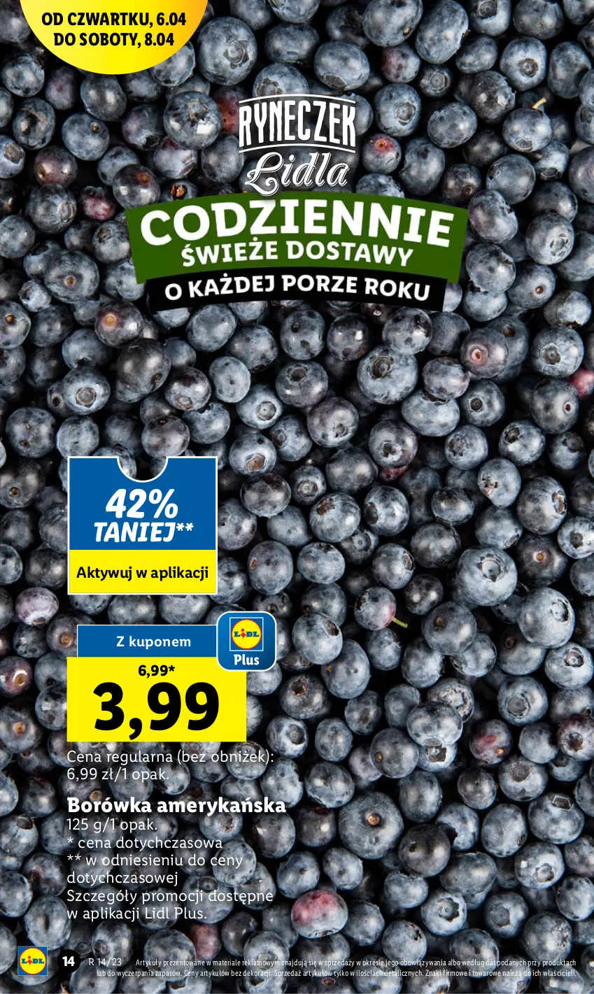 Gazetka promocyjna Lidl - GAZETKA - ważna 06.04 do 08.04.2023 - strona 14 - produkty: Borówka, Borówka amerykańska