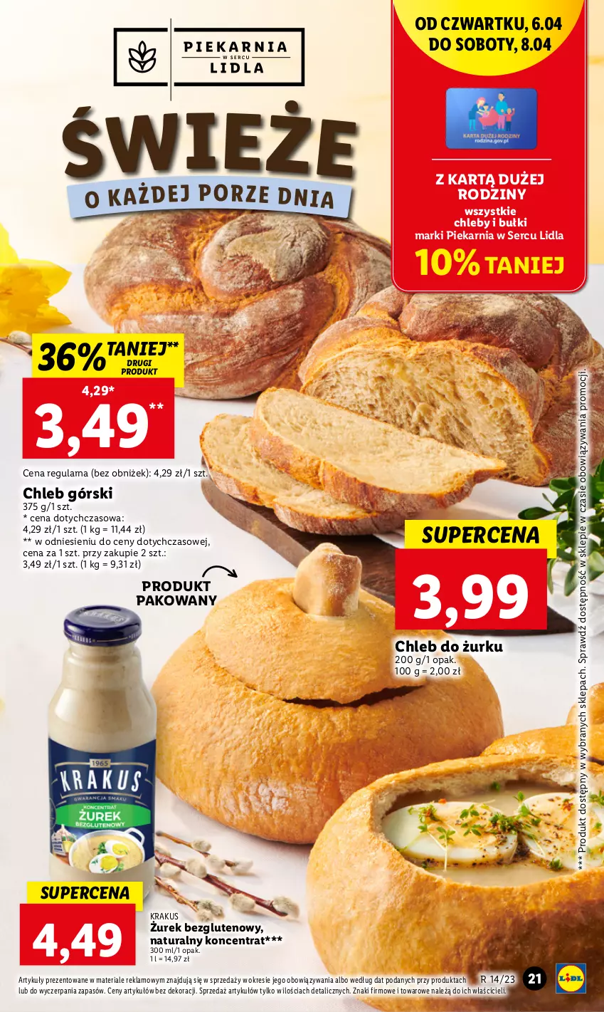 Gazetka promocyjna Lidl - GAZETKA - ważna 06.04 do 08.04.2023 - strona 21 - produkty: Chleb, Krakus, Ser